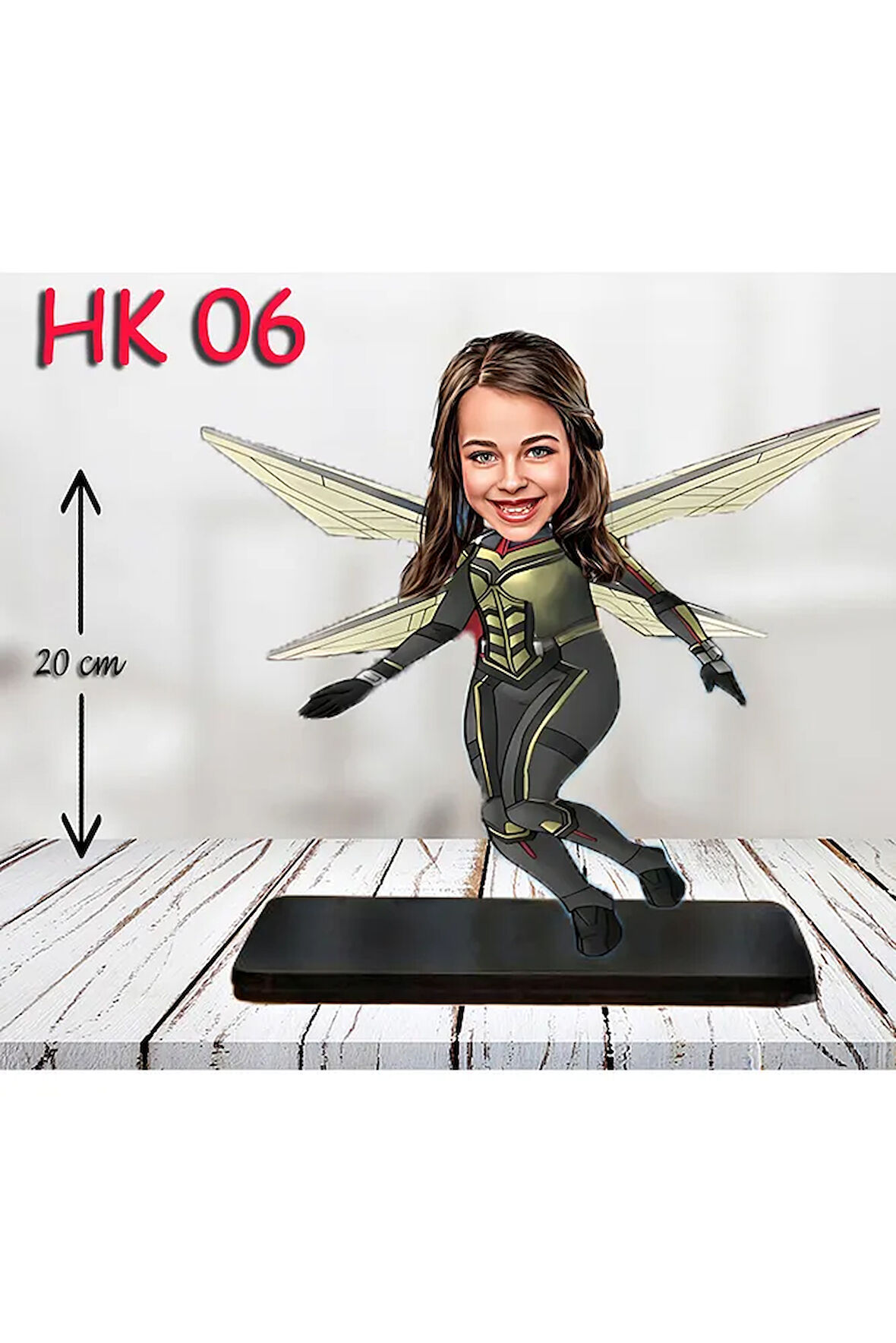 Kişiye Özel Ahşap Biblo - Kız Çocuk Karikatür Biblo - Kahraman 5