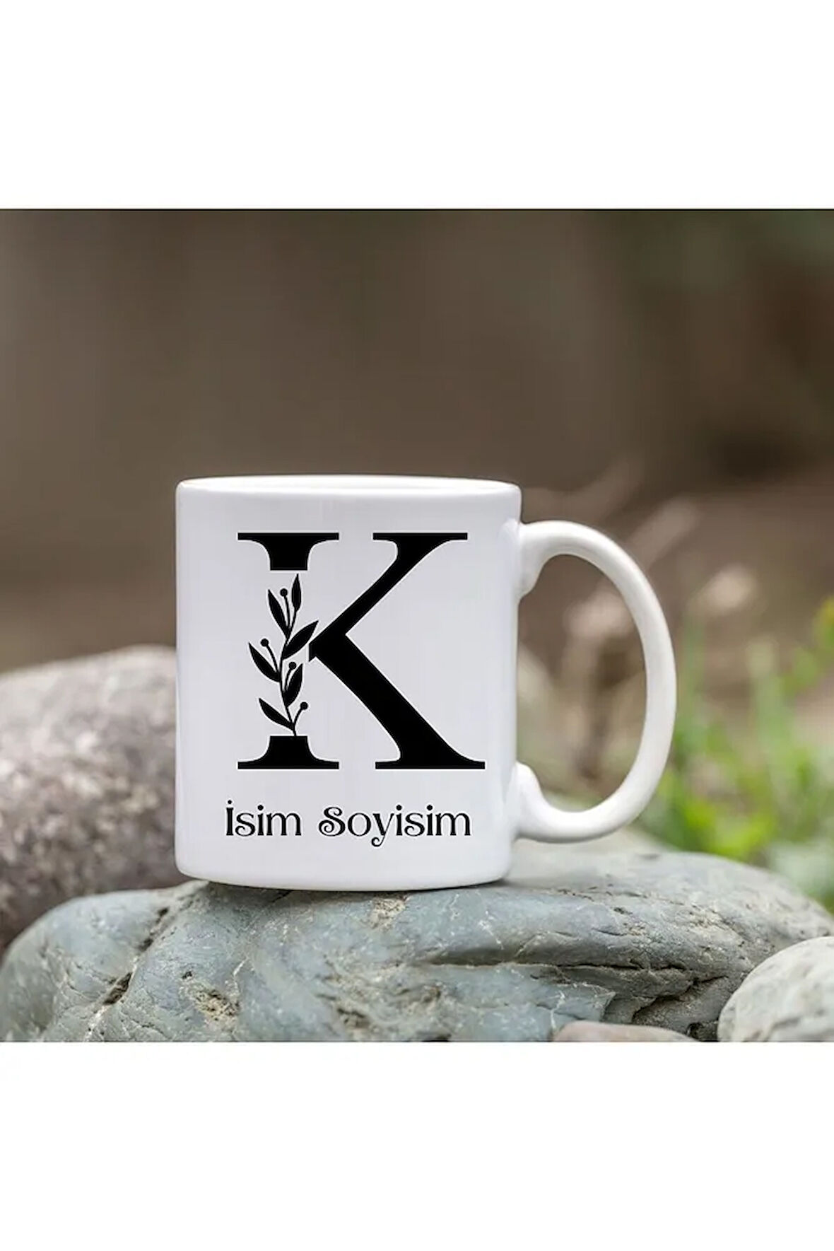 Kişiye Özel K Harfi Bardak - İsim Yazılı Bardak - İsimli Bardak