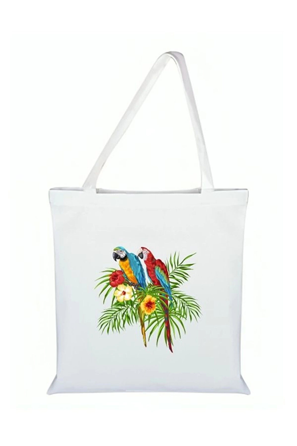 Papağan Baskılı Bez Çanta - Papağanlı Çanta