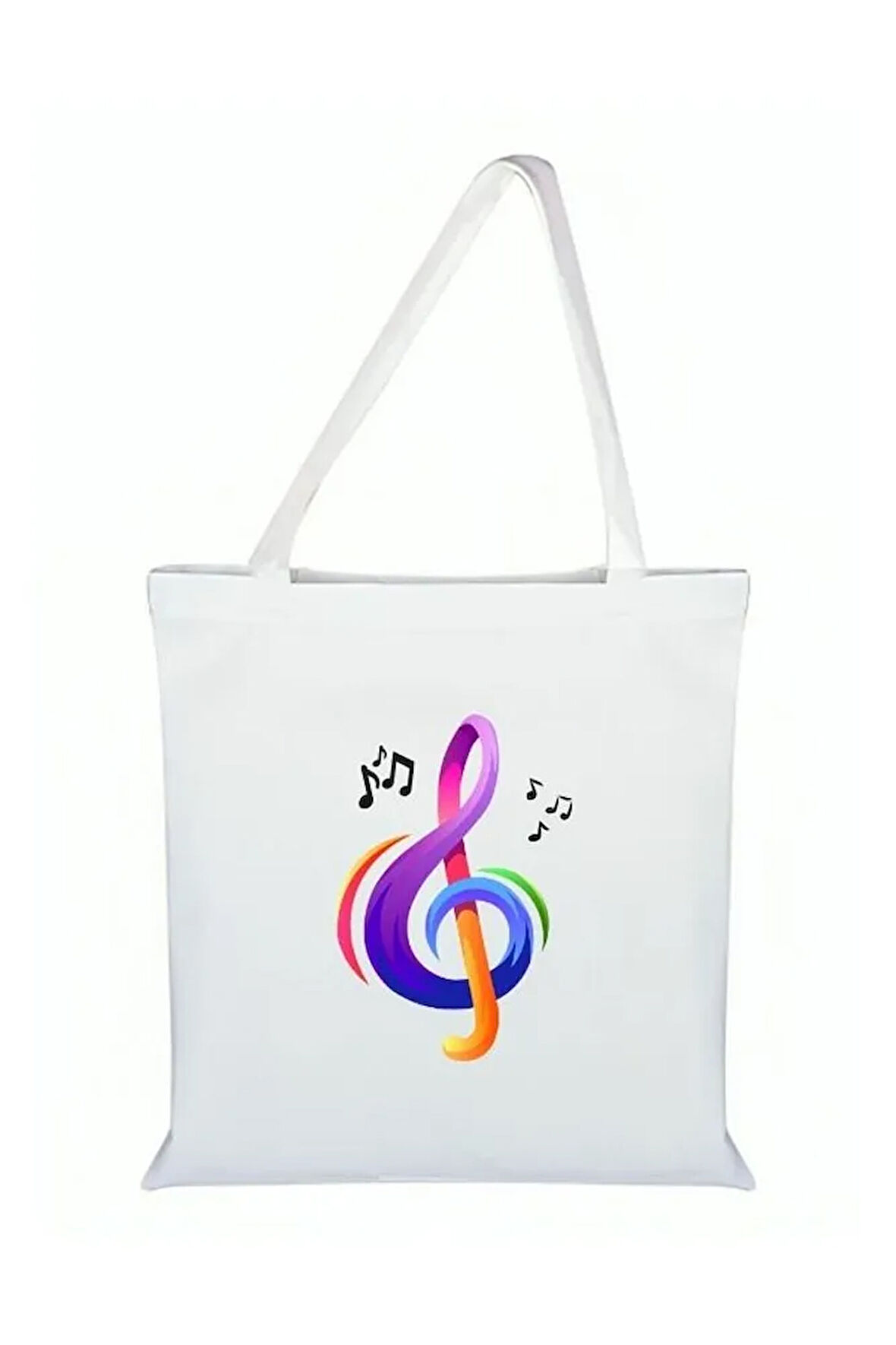Müzik Baskılı Bez Çanta - Notalı Çanta