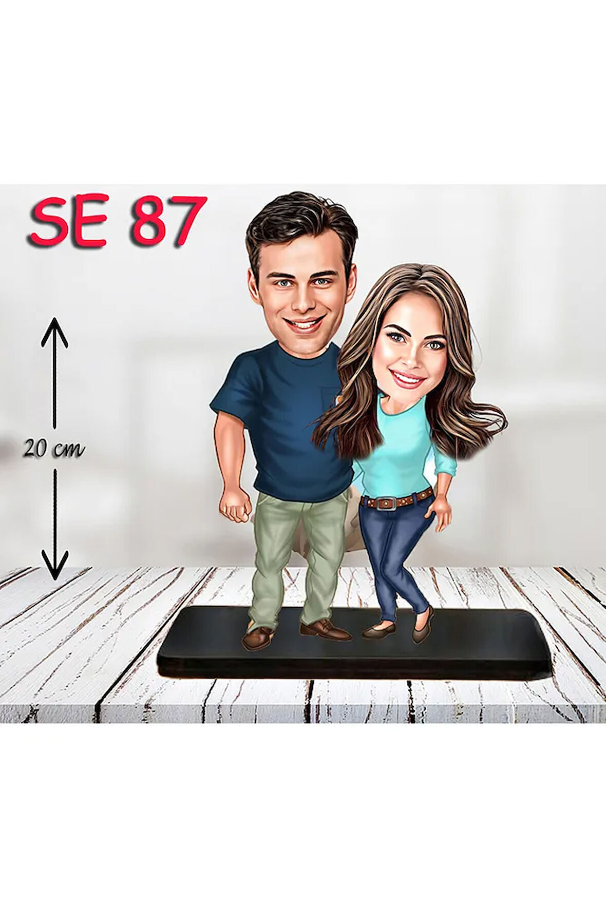 Kişiye Özel Ahşap Biblo - Sevgili Çift Biblosu 5