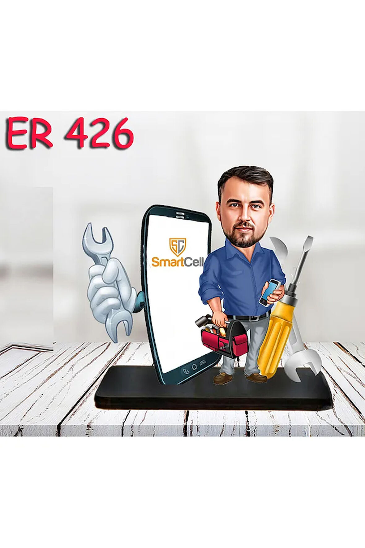 Kişiye Özel Ahşap Biblo - Erkek Meslek Karikatür Biblo 66