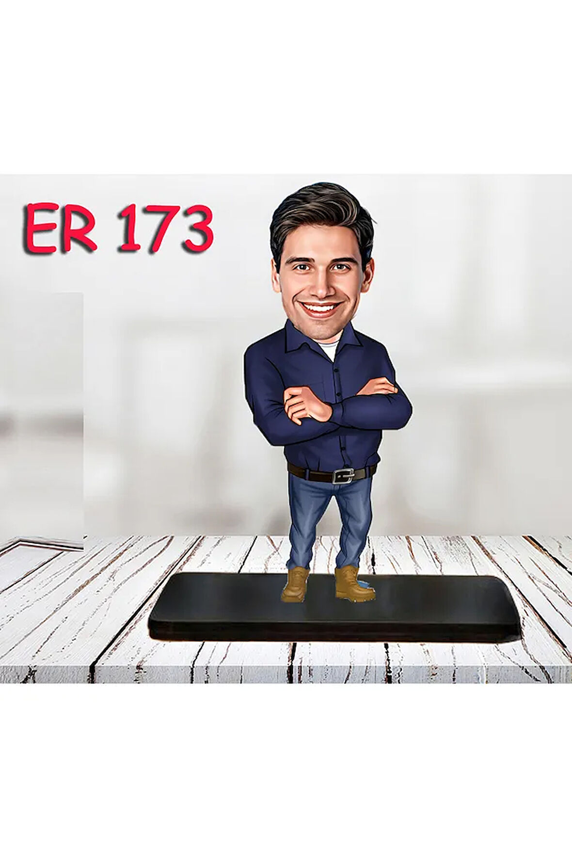 Kişiye Özel Ahşap Biblo - Erkek Karikatür Biblo - Erkek Biblo 38