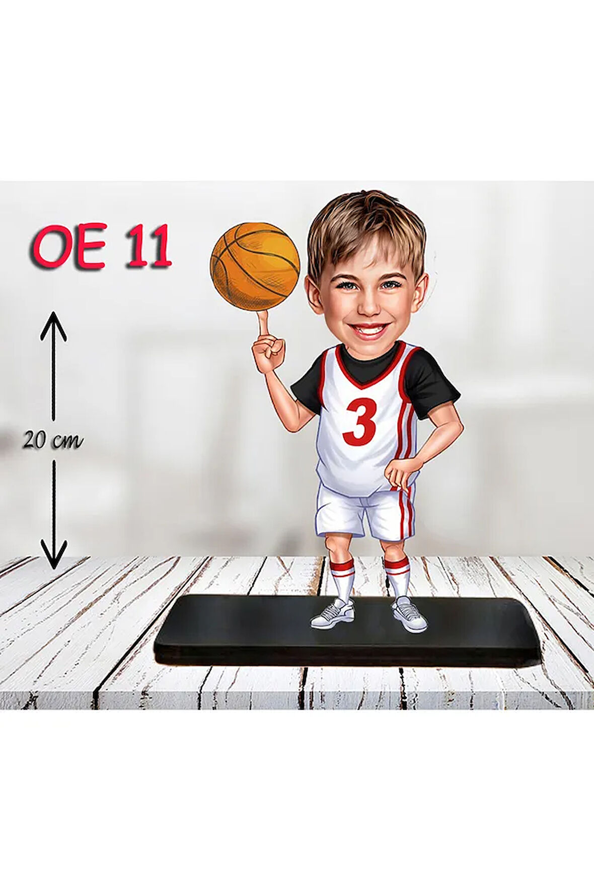 Kişiye Özel Ahşap Biblo - Erkek Çocuk Karikatür Biblo - Basketbolcu Biblo 2