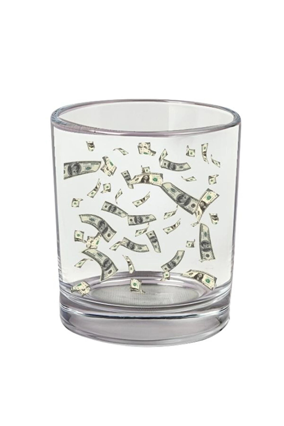 Dolar Baskılı Viski Bardağı - Para Baskılı Bardak