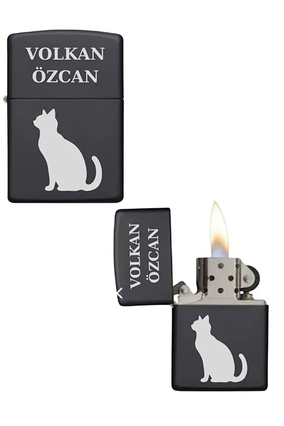 Kişiye Özel Kedili Metal Çakmak