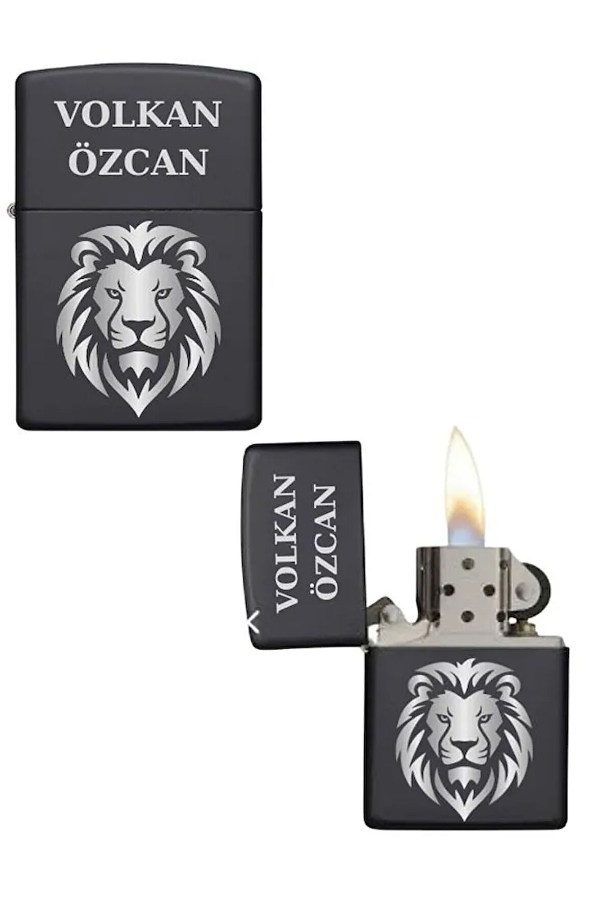 Kişiye Özel Aslanlı Metal Çakmak