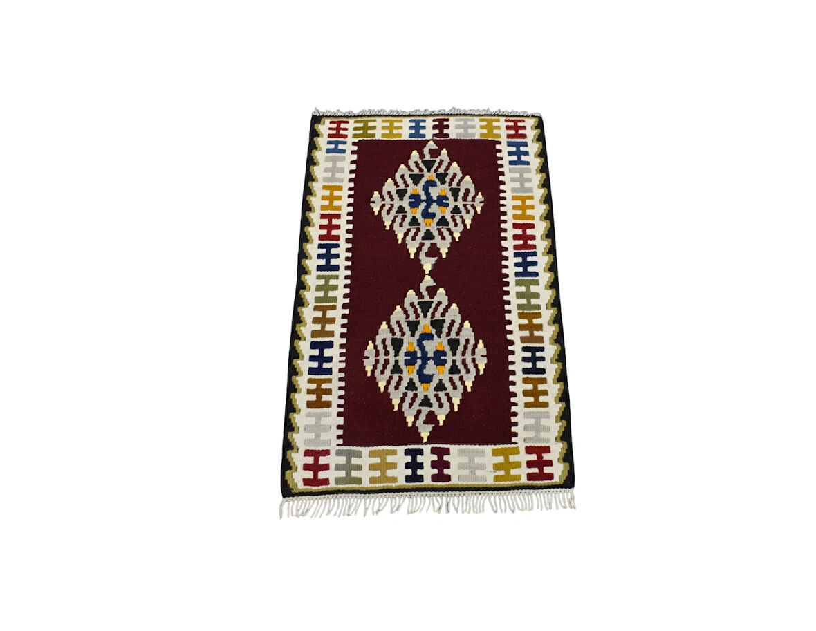 Yeni El Dokuma Enfes Benzersiz Hediyelik Yahyalı Yün Kilim 5560