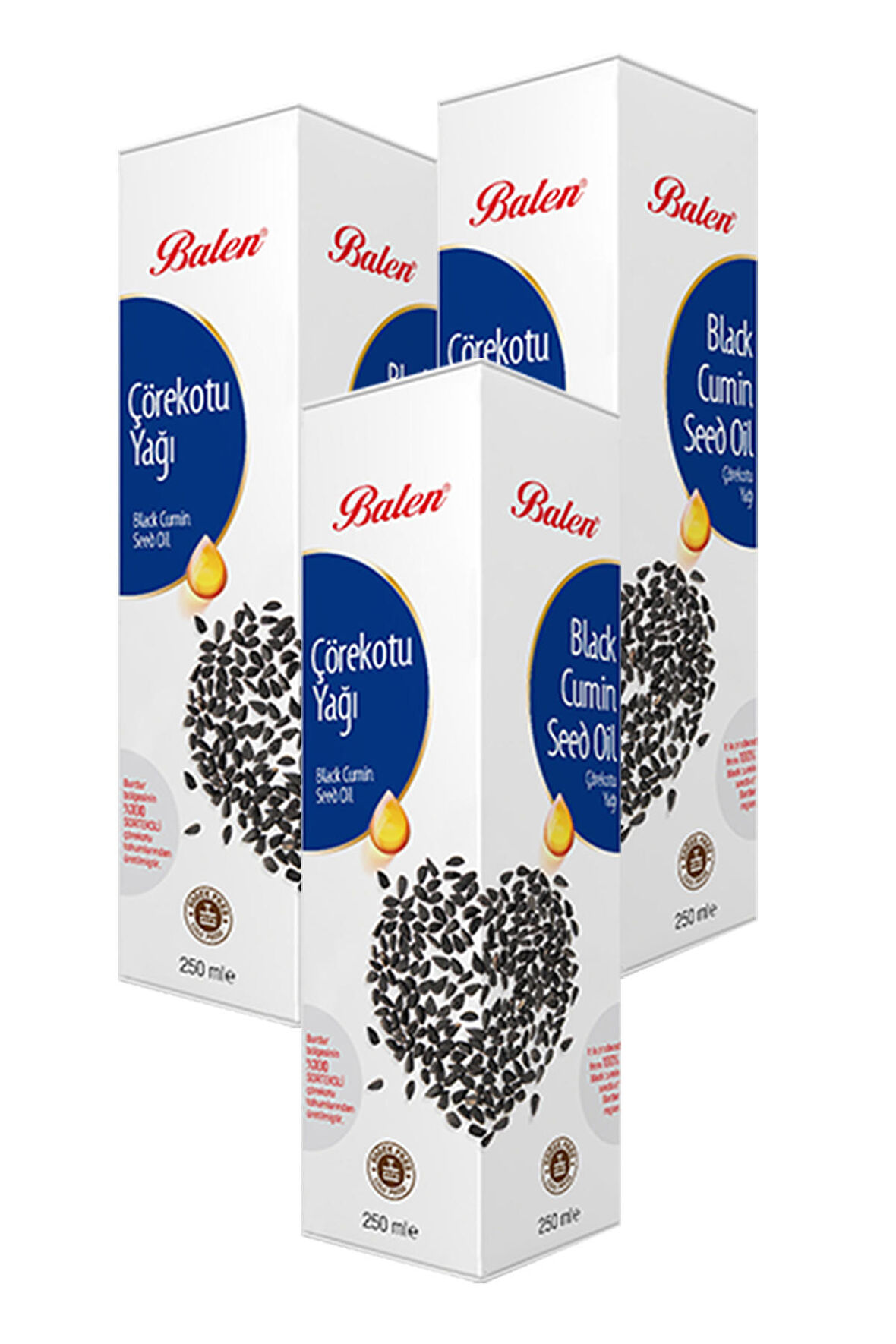 3 Kutu Balen Çörekotu Yağı 250 ml Saf Çörekotu Yağı Cam Şişede