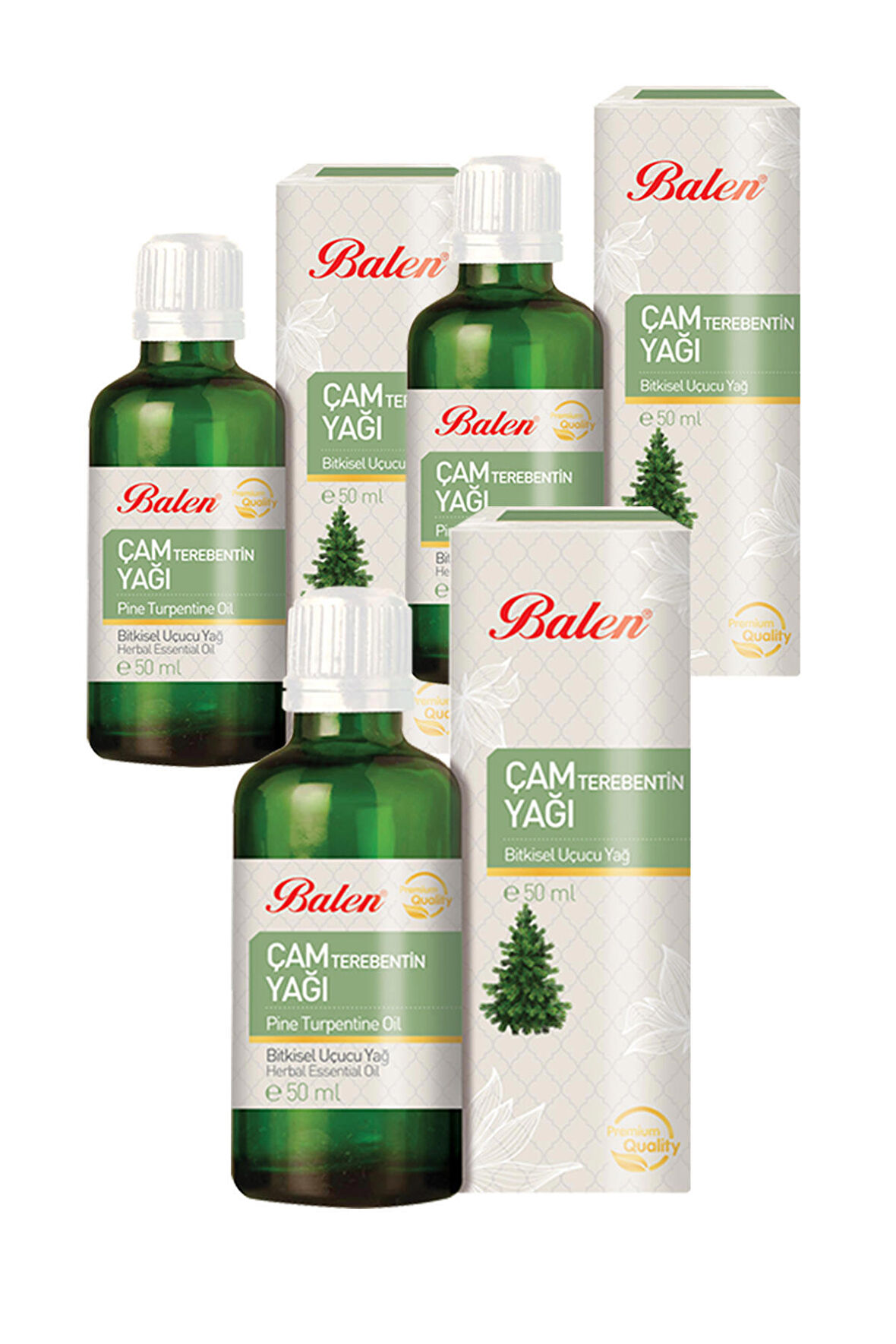 3 Kutu Balen Çam Terebentin Yağı Çam Terabentin Doğal Bitkisel Uçucu Yağ 50 ml Saç ve Cilt Bakım Yağı