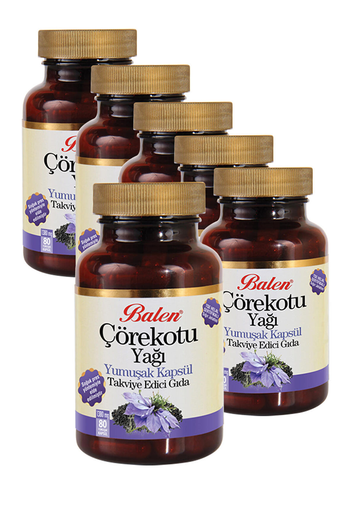 6 Kutu Çörekotu Yağı Yumuşak Kapsül 1380mg*80