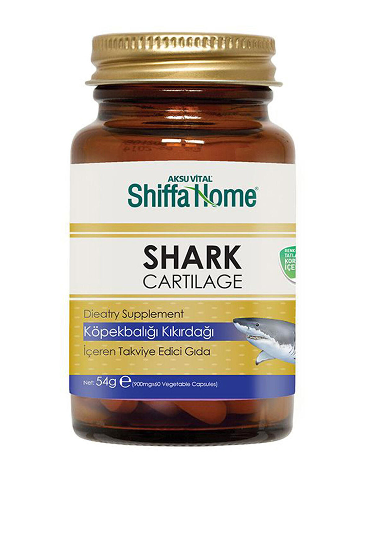 Shiffa Home Köpekbalığı Kıkırdağı Kapsül 900mgx60 Köpek Balığı Kıkırdağı Aksu Vital Shark Cartilage