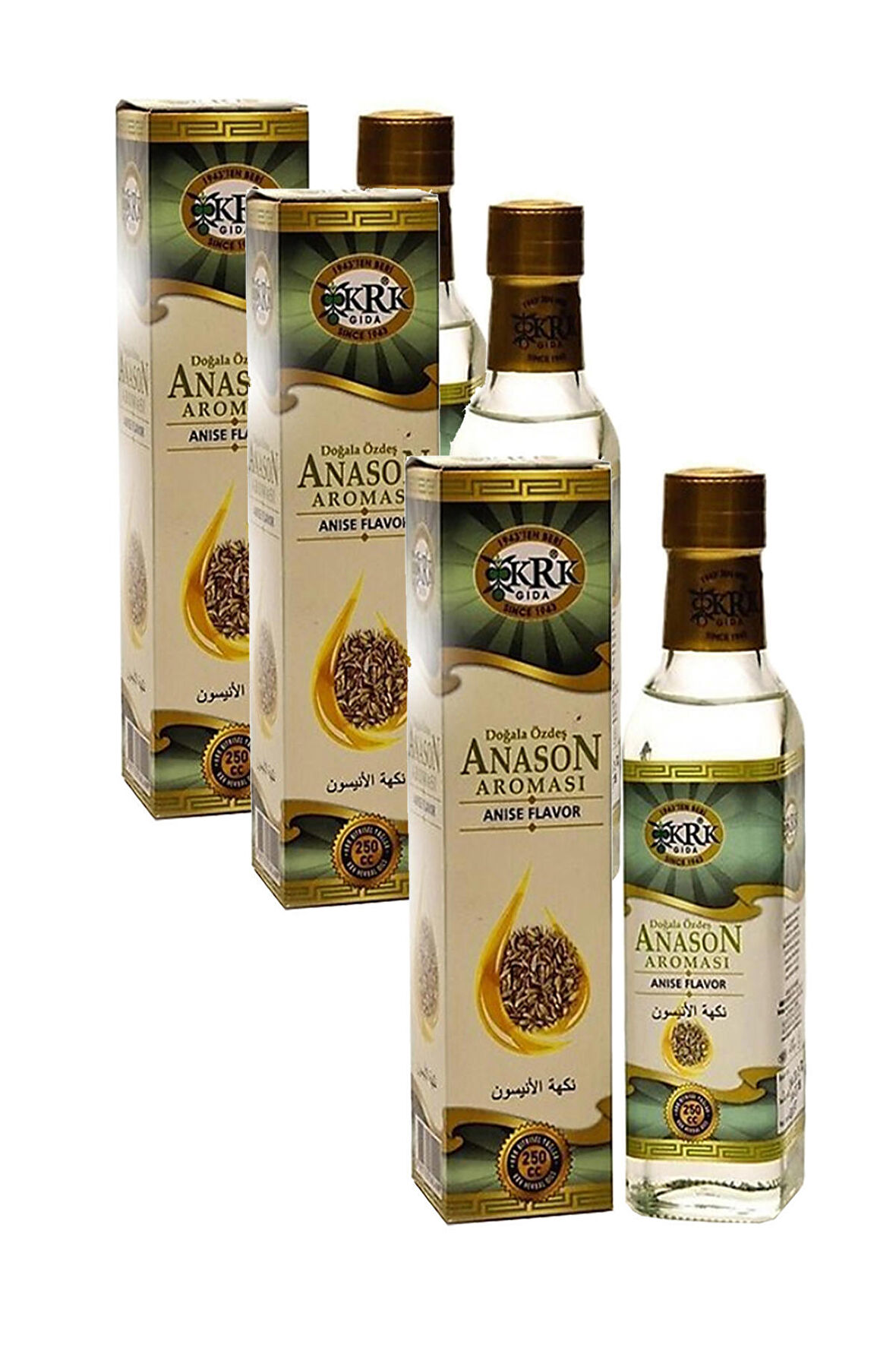 3 Kutu Krk Anason Aroması 250 ml x 3