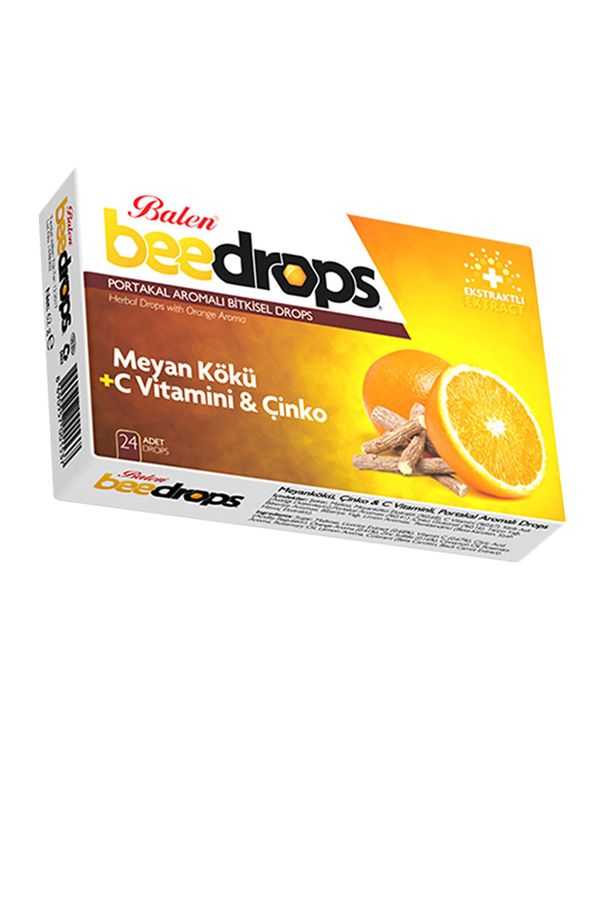 Balen Meyan Kökü C Vitamini Çinko Portakal Aromalı Beedrops 24 adet Pastil Meyankökü Bee Droops