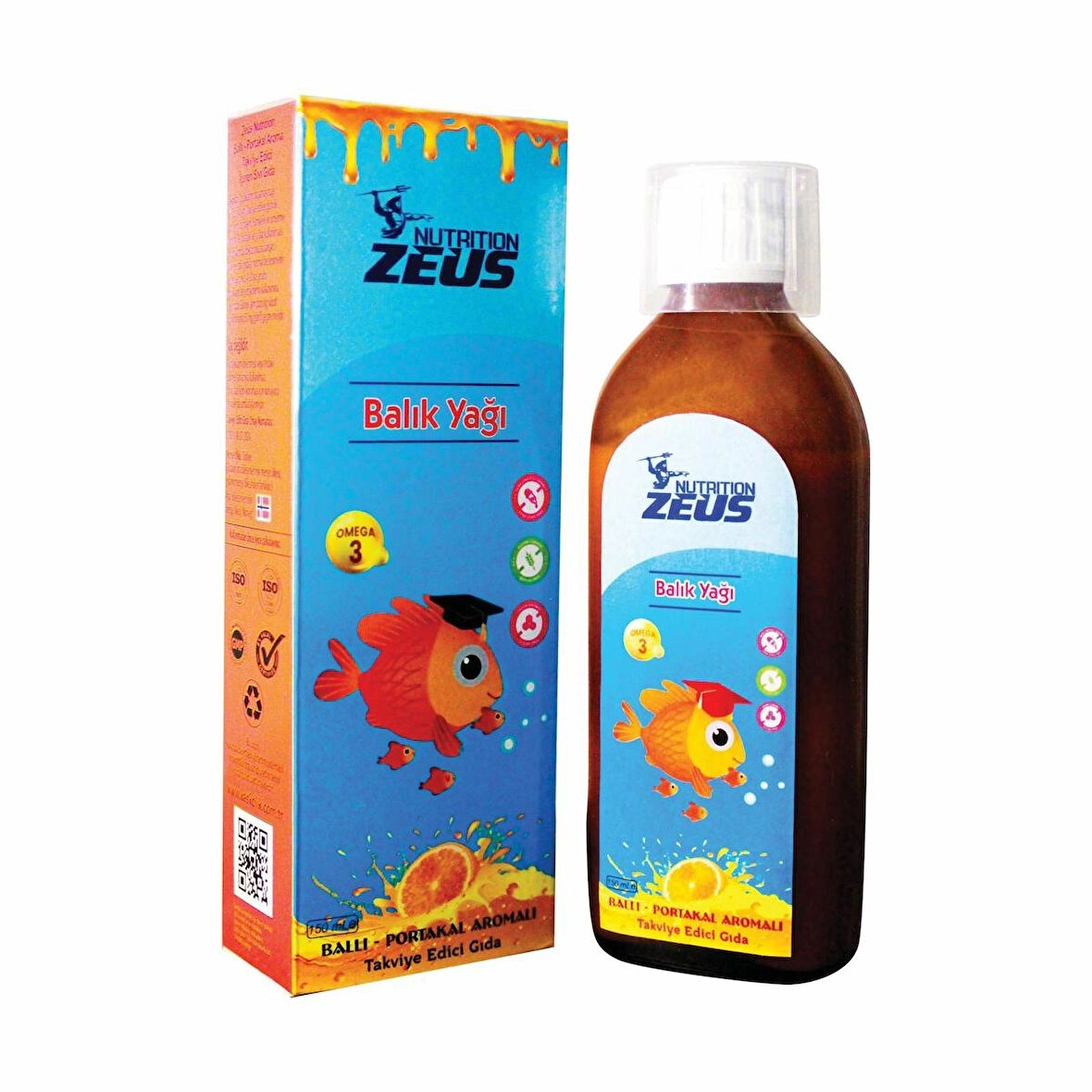 Zeus Nutrition Balık Yağı Şurup 150 mL -Ballı Portakal Aroma