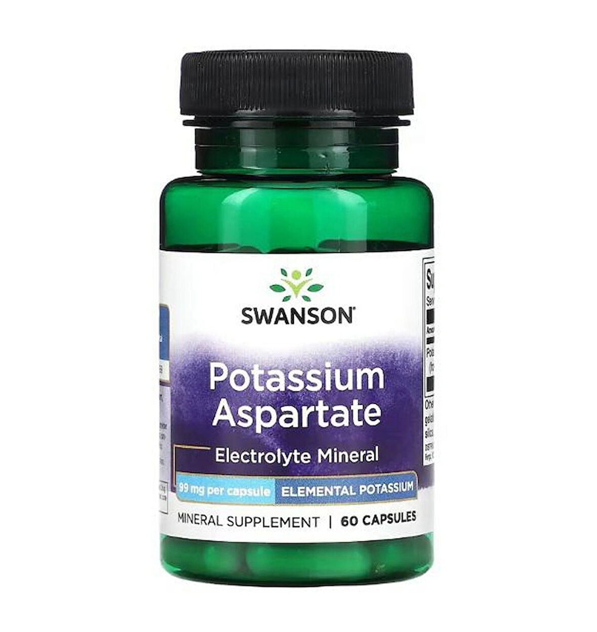 Swanson Potassium Aspartate 99 mg 60 Capsules