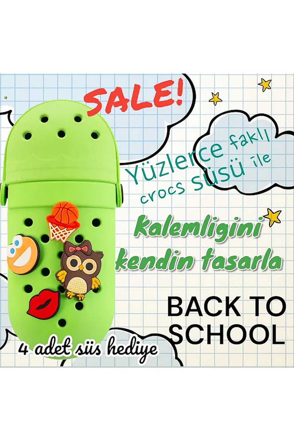 Silicon Kalem Kutusu, Crocs Süslü Kalemlik,