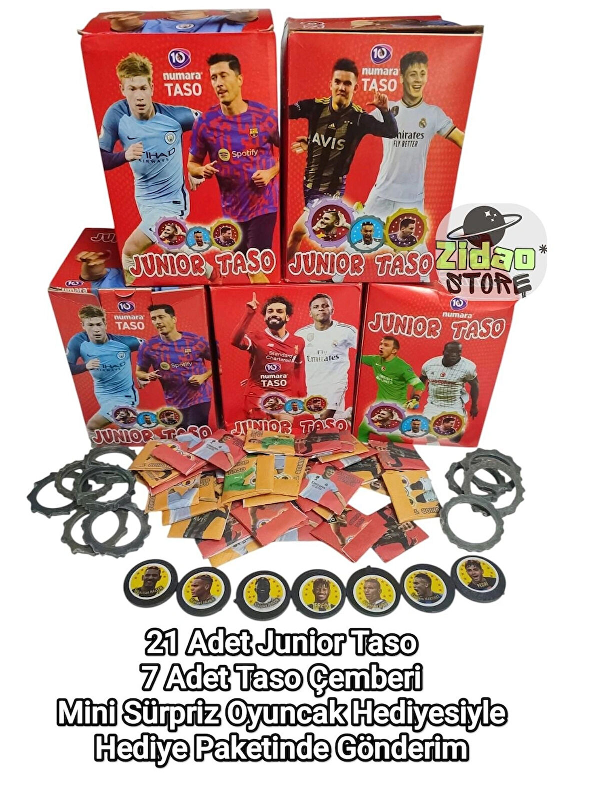 Junior Taso Futbolcu Tasoları 21 Adet Taso + 7 Taso Çemberi Futbol Oyunu Tasoları