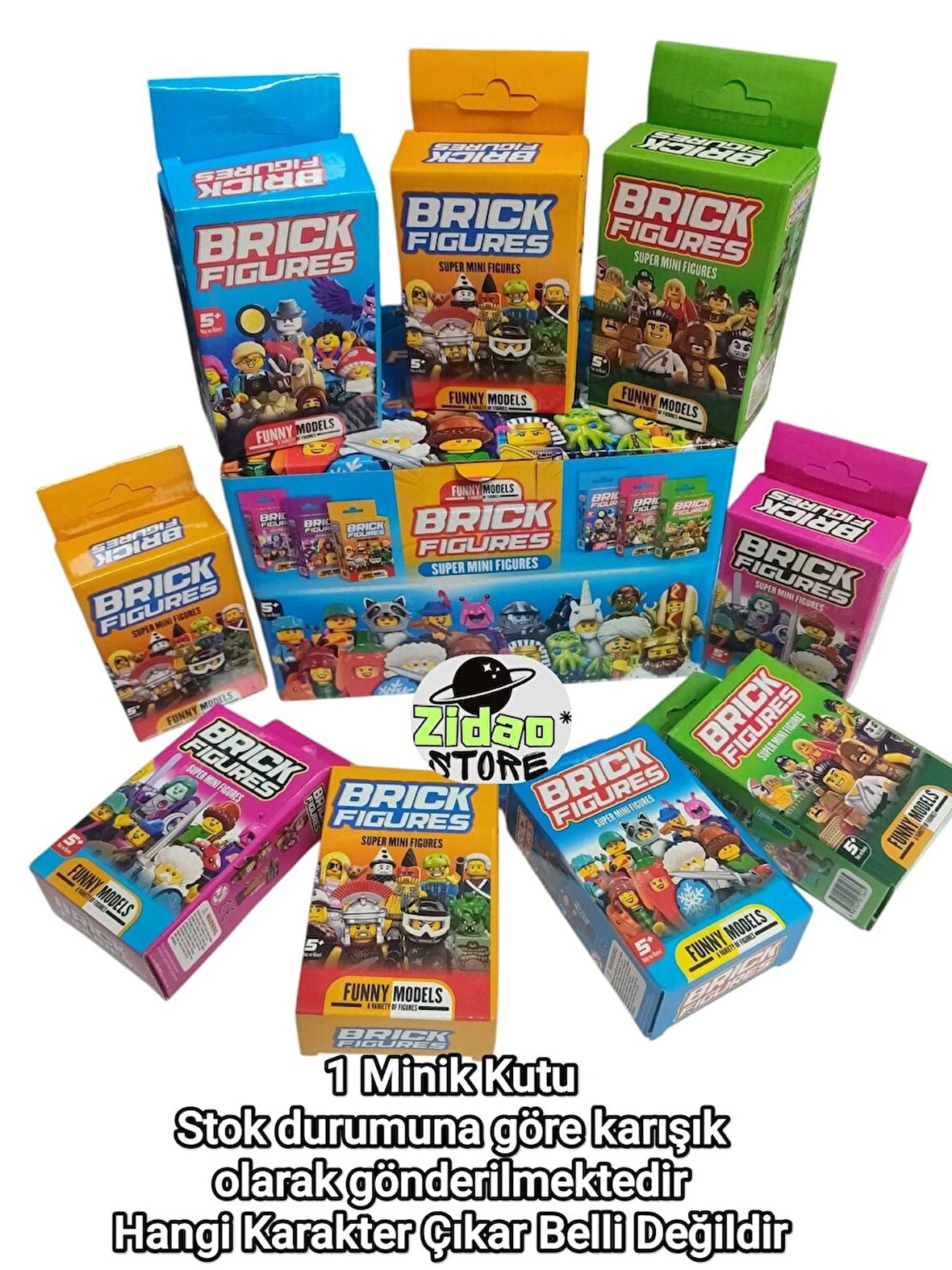 BRICK FIGURES Süper Mini Figür 1 Adet Funny Models 5 Yaş Üzeri Hediye Paketli Oyuncak-Şeker Hediyeli