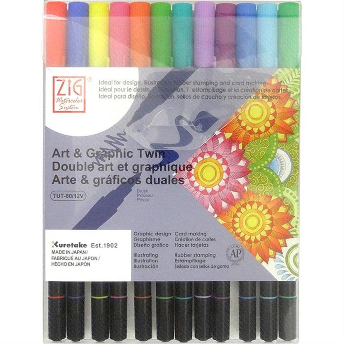 Zig Art & Graphic Twin Brush Pen 12'li Set 2