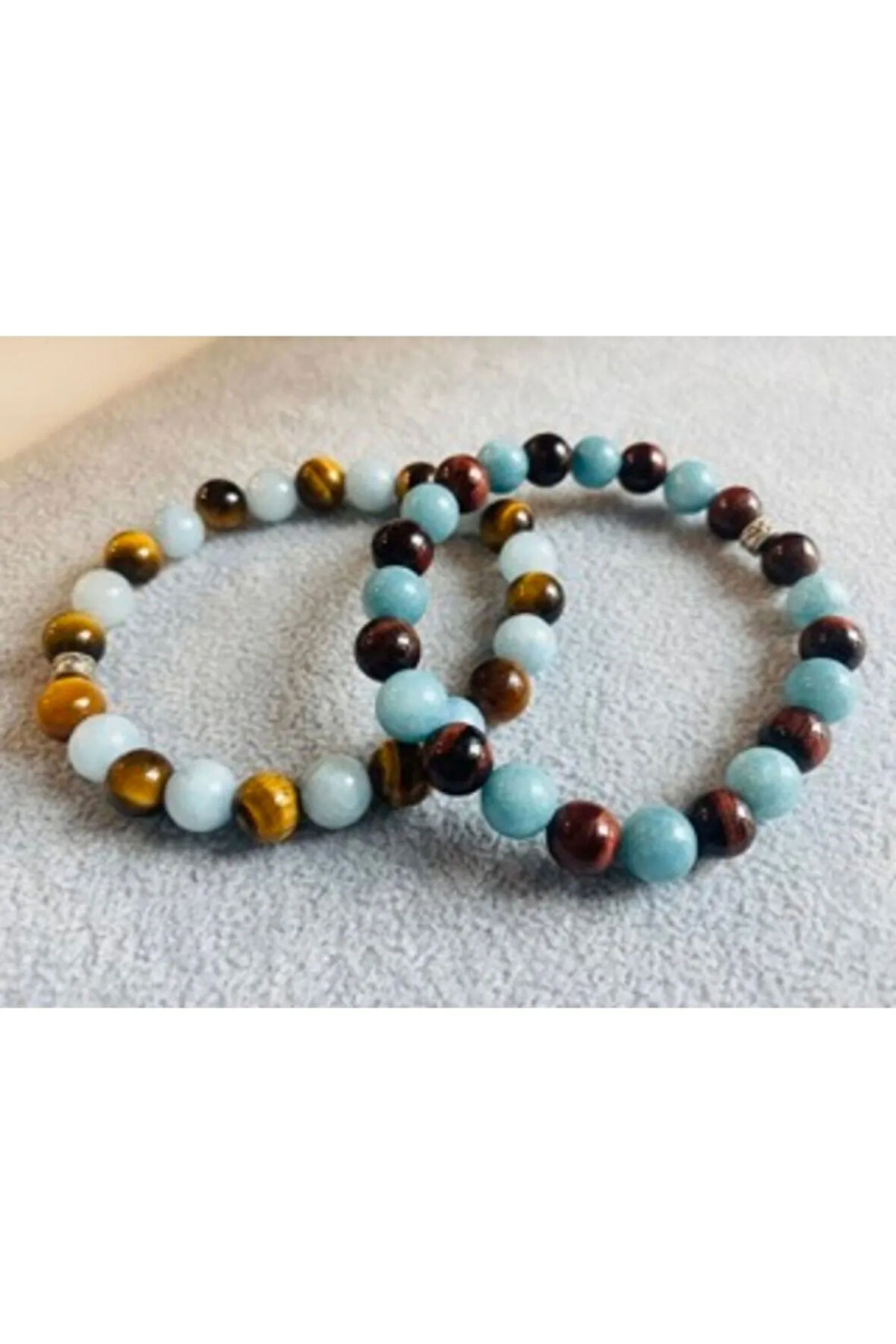 Akuamarin Ve Kaplangözü Alerji, Astım, Bağımlılıklardan Kurtulma Doğal Taş Bileklik