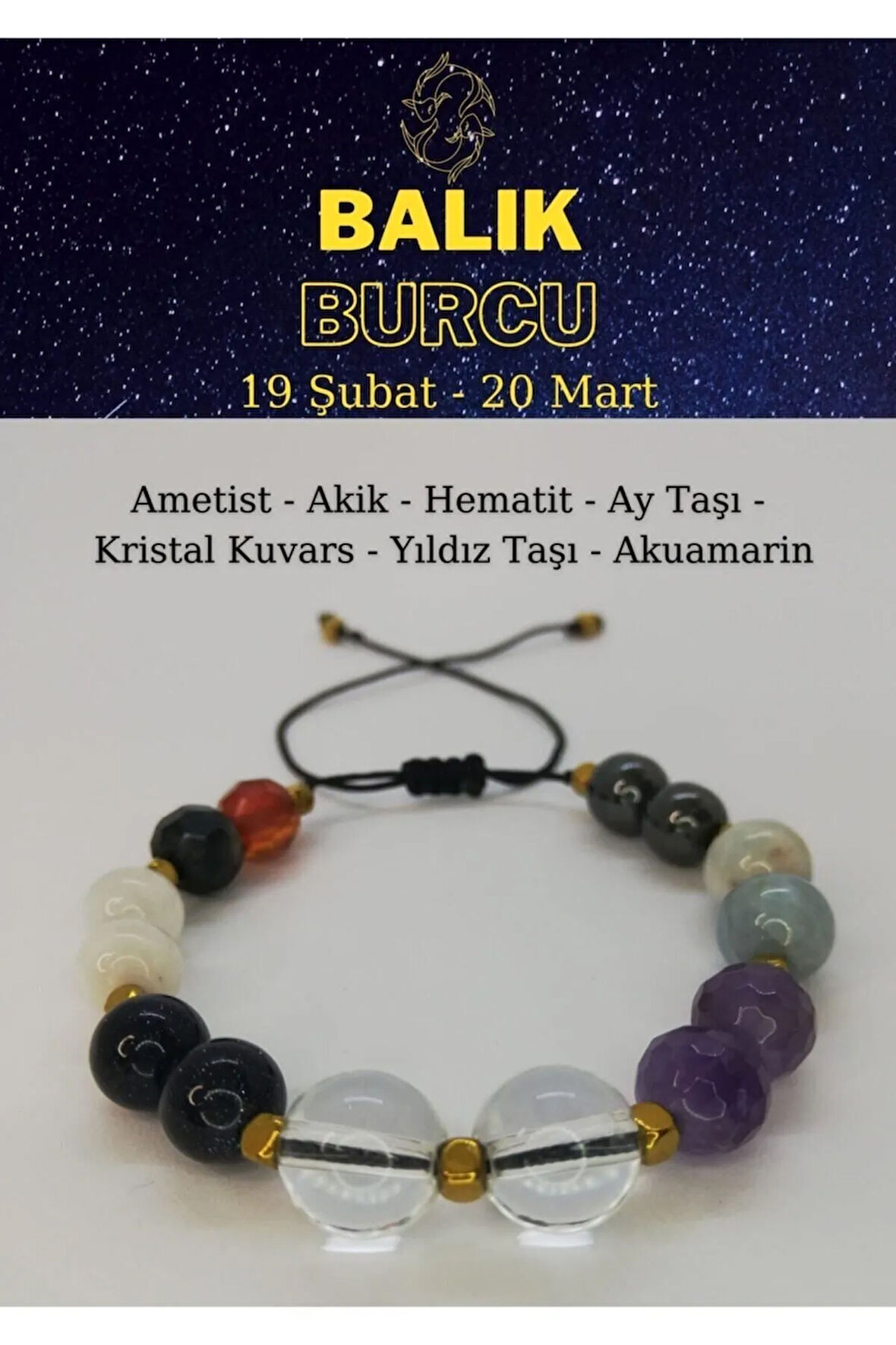 Balık Burcu Ayarlanabilir Bilekliği