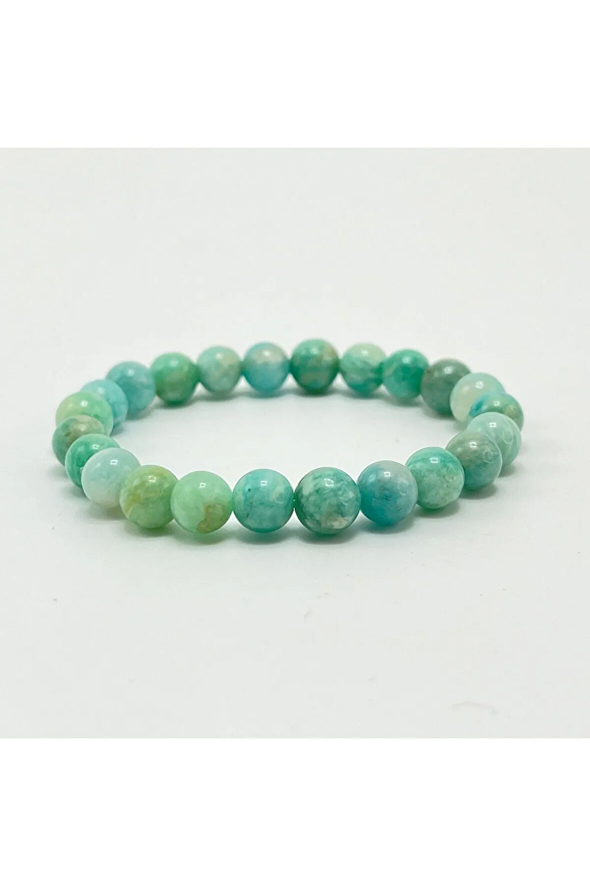 Sertifikalı Amazonit 8mm Elastik Misinalı Doğal Taş Bileklik