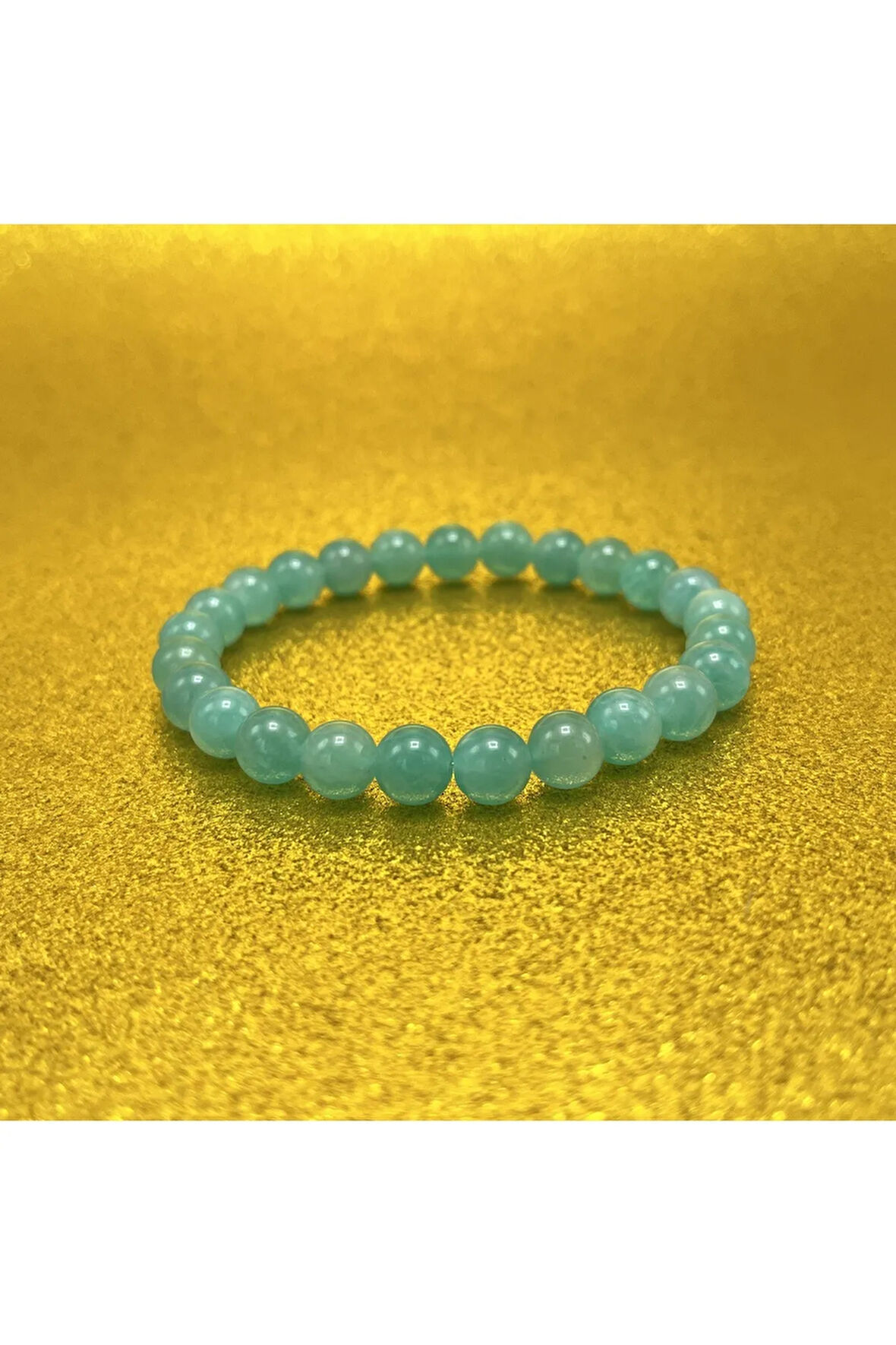 Premium Kalite Amazonit 8mm Elastik Misinalı Doğal Taş Bileklik