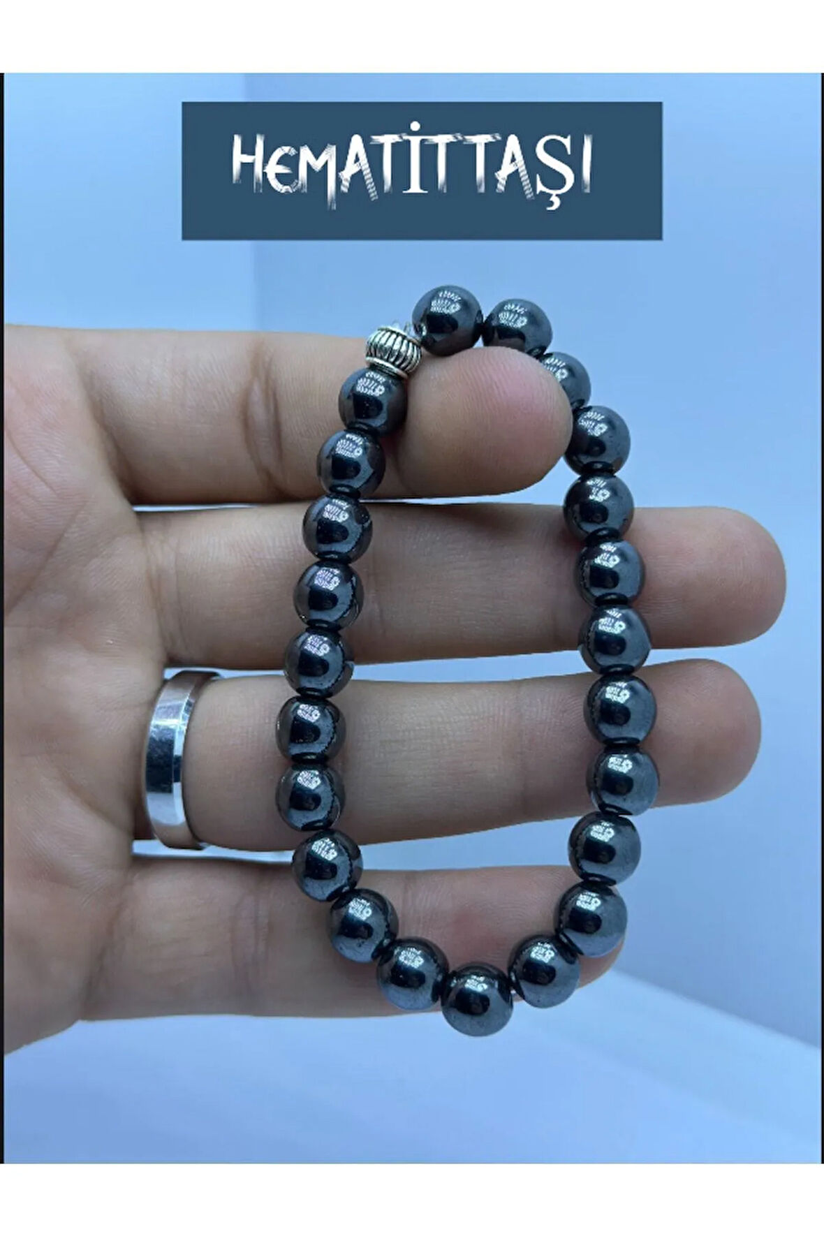 Doğal Hematit Taşı 8mm Bileklik