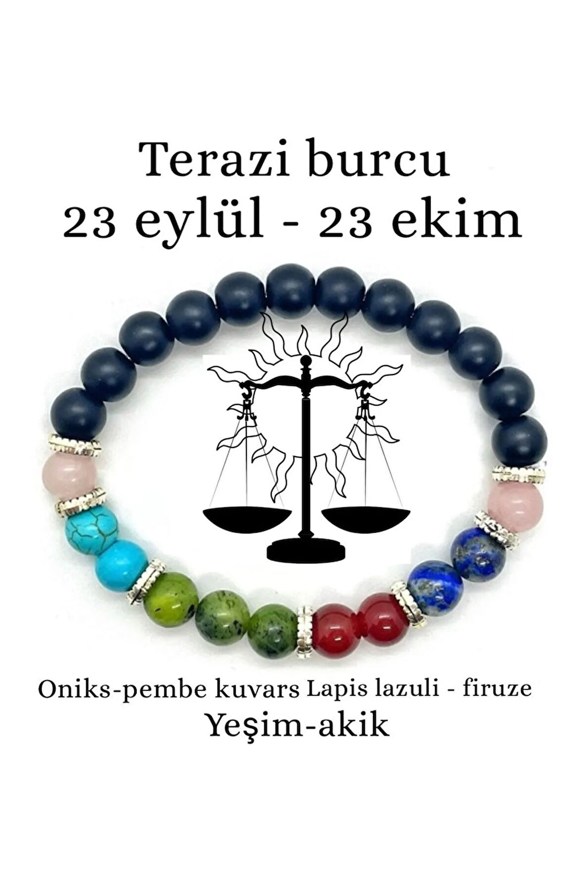 Doğaltaş Unisex Terazi Burcu Bileklik