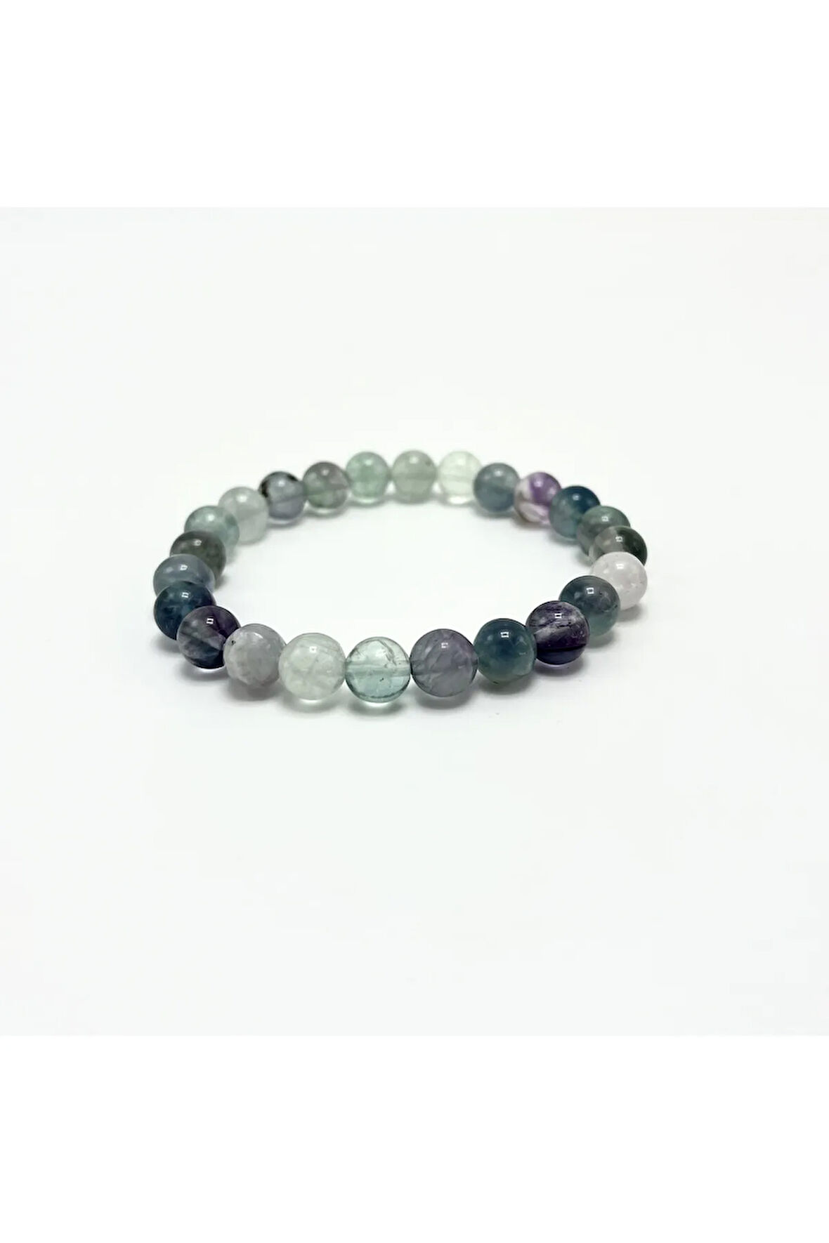 Sertifikalı Florit 8mm Elastik Misinalı Doğal Taş Bileklik