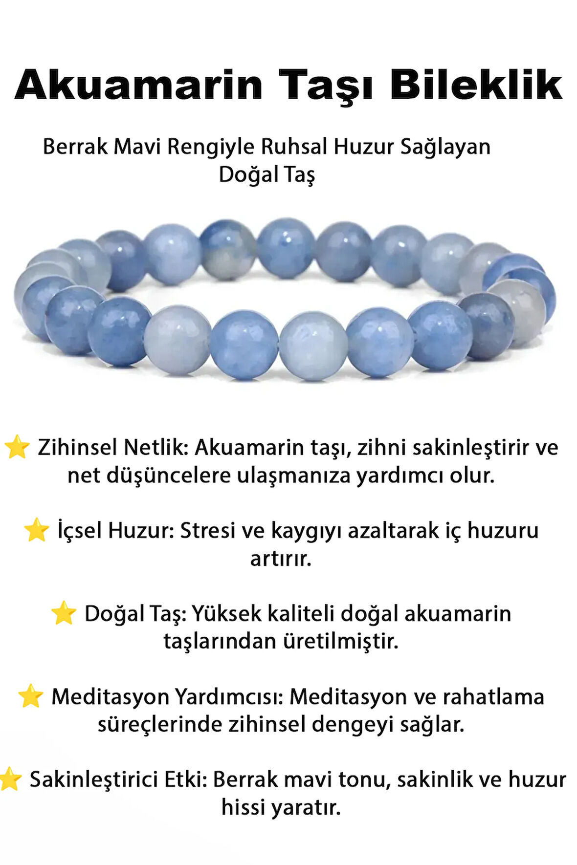Parlak Sodalit Doğal Taş Bileklik