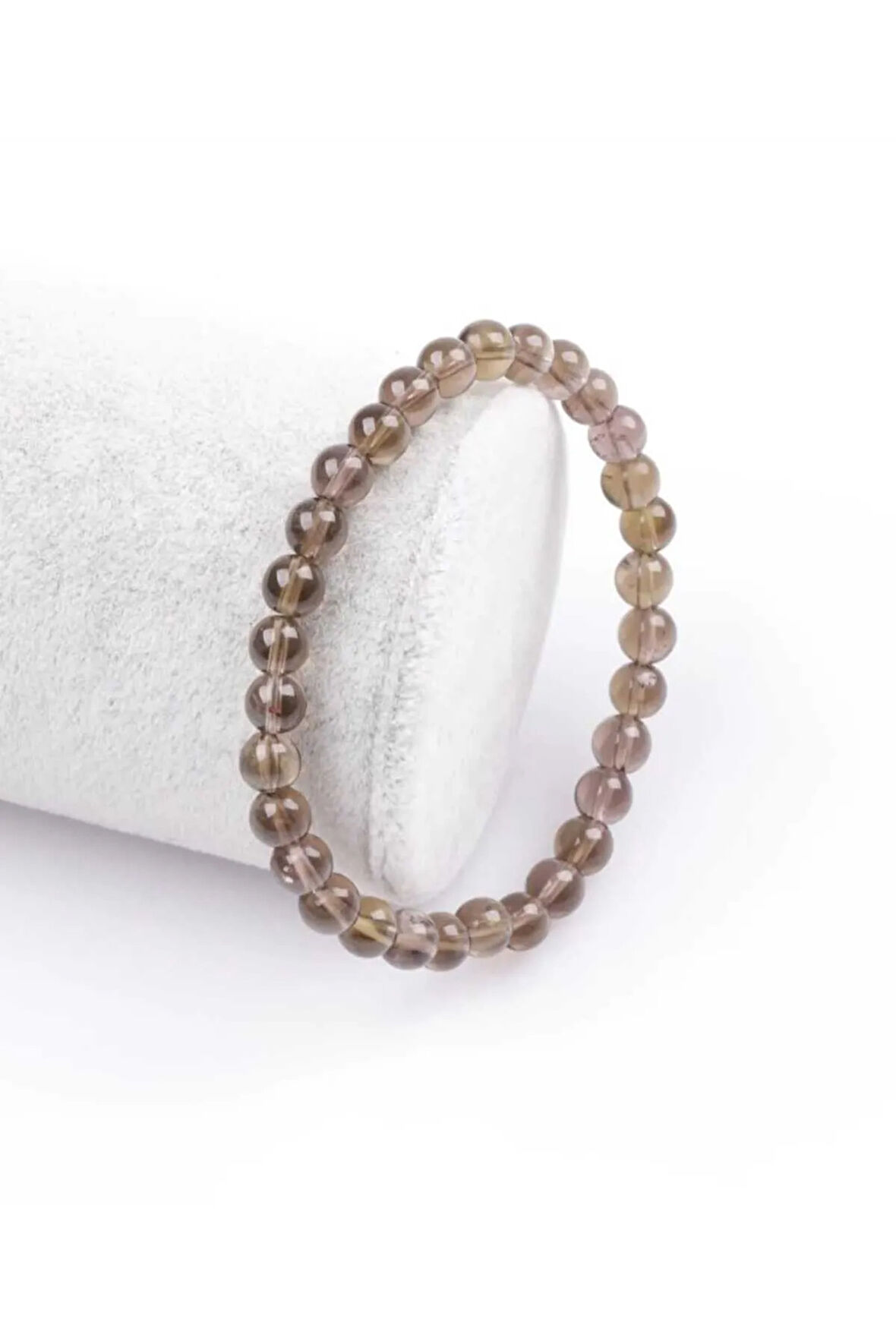 DUMANLI KUVARS 8MM DOĞAL TAŞ BİLEKLİK (SERTİFİKALI)