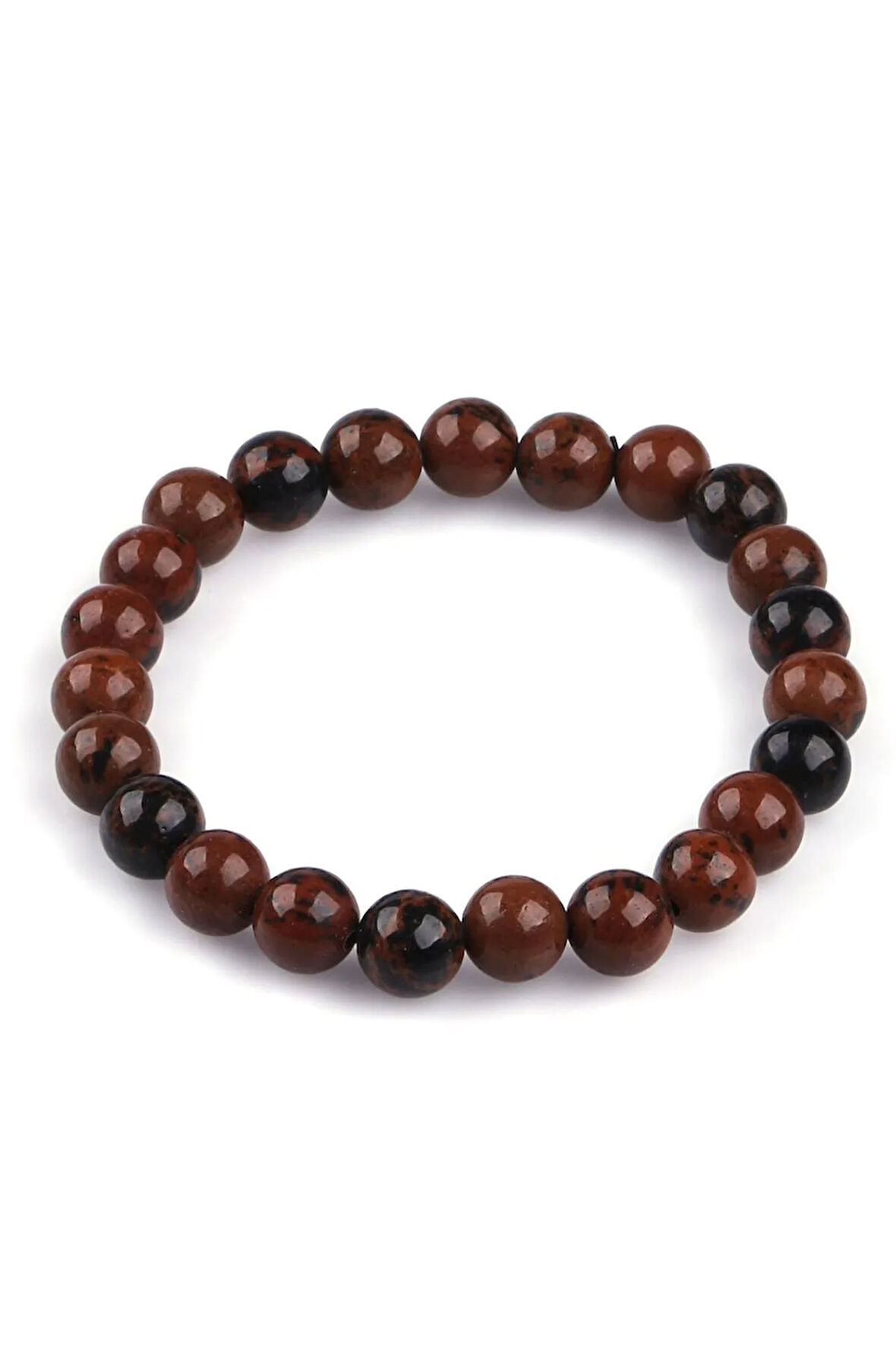 SERTİFİKALI MAHONY JASPER DOĞAL TAŞ BİLEKLİK 8 MM