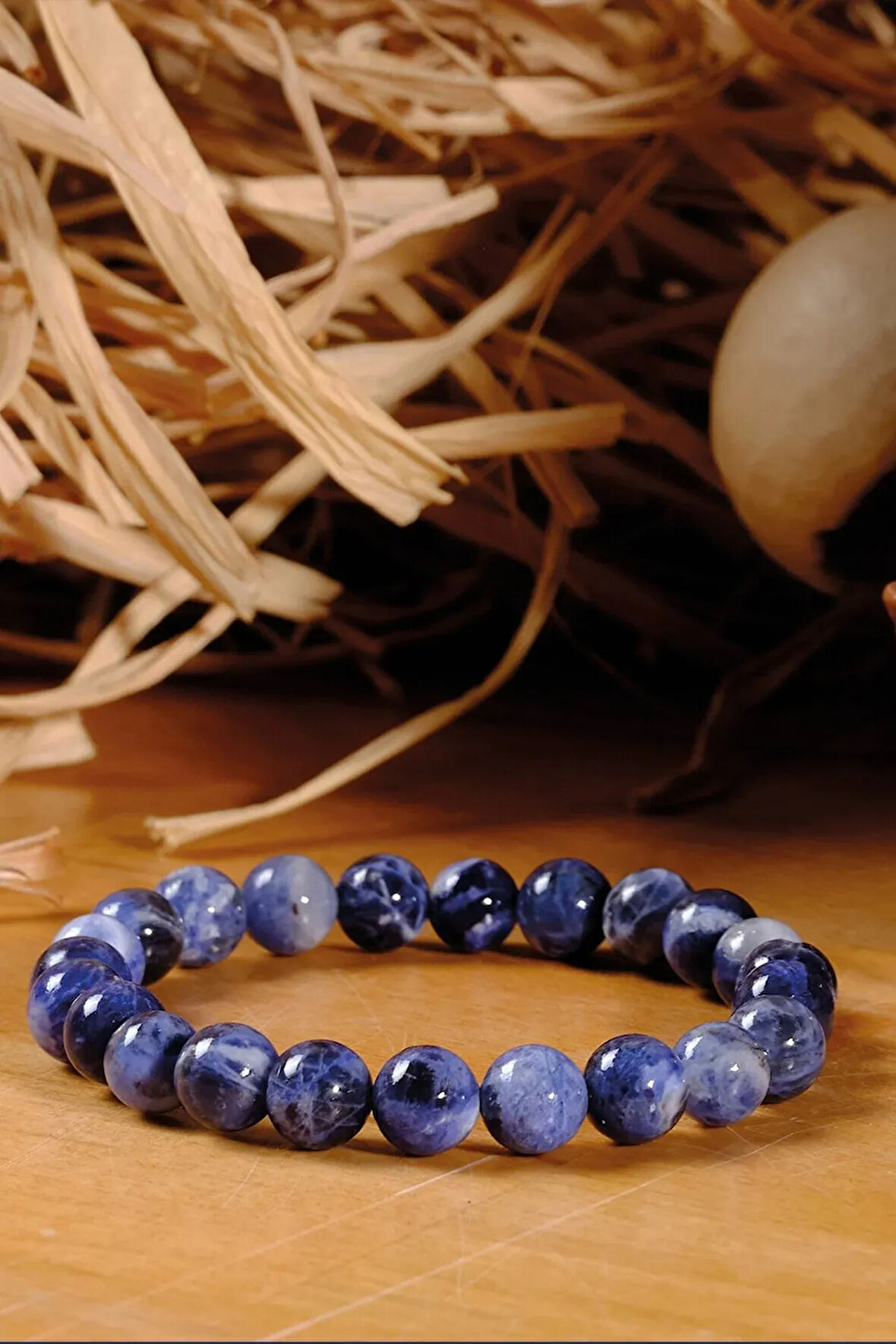 SERTİFİKALI SODALİT DOĞAL TAŞ BİLEKLİK 8 MM