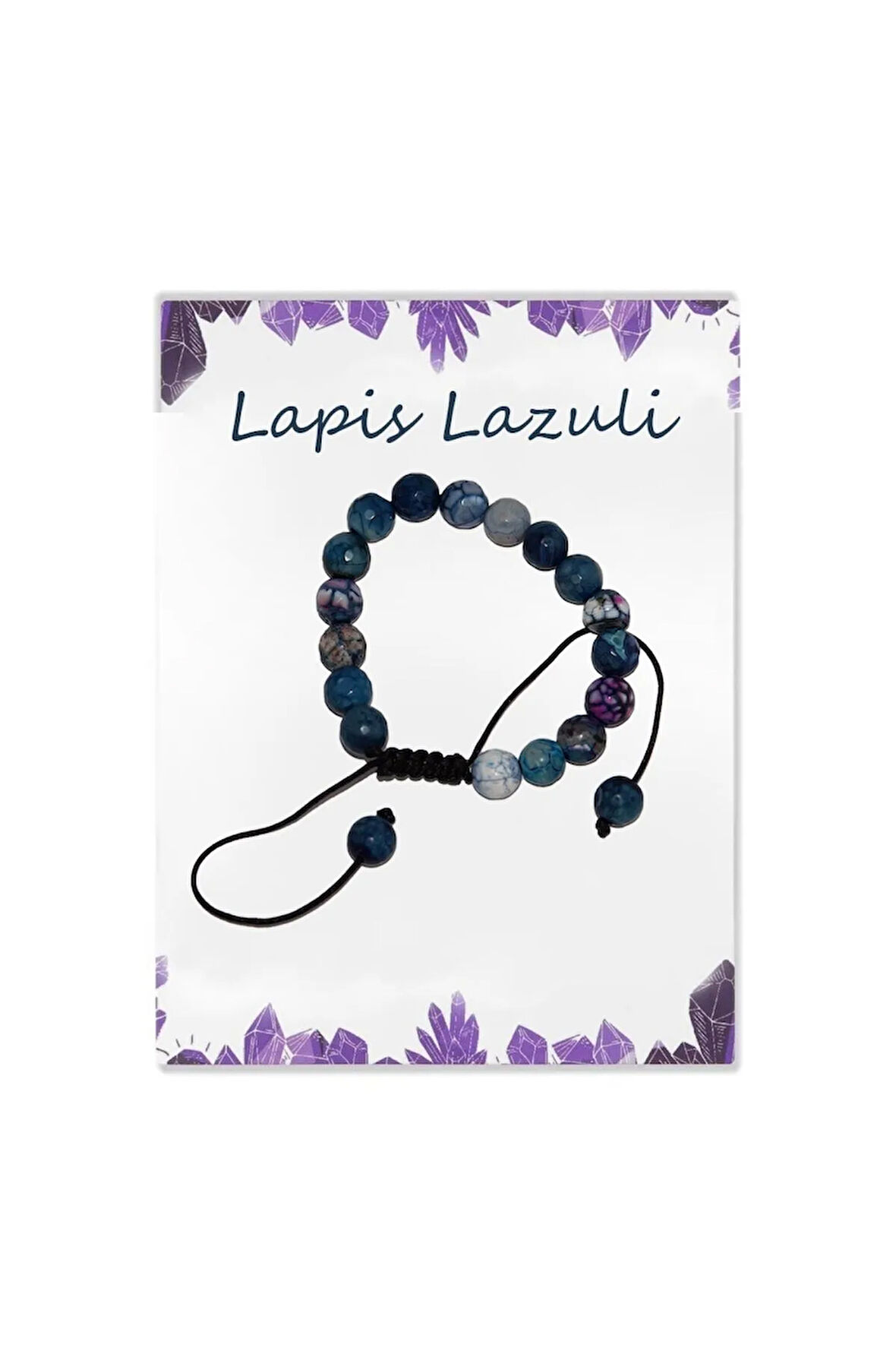 Ayarlanabilir İpli Parlak Lapis Lazuli Doğal Taş Bileklik