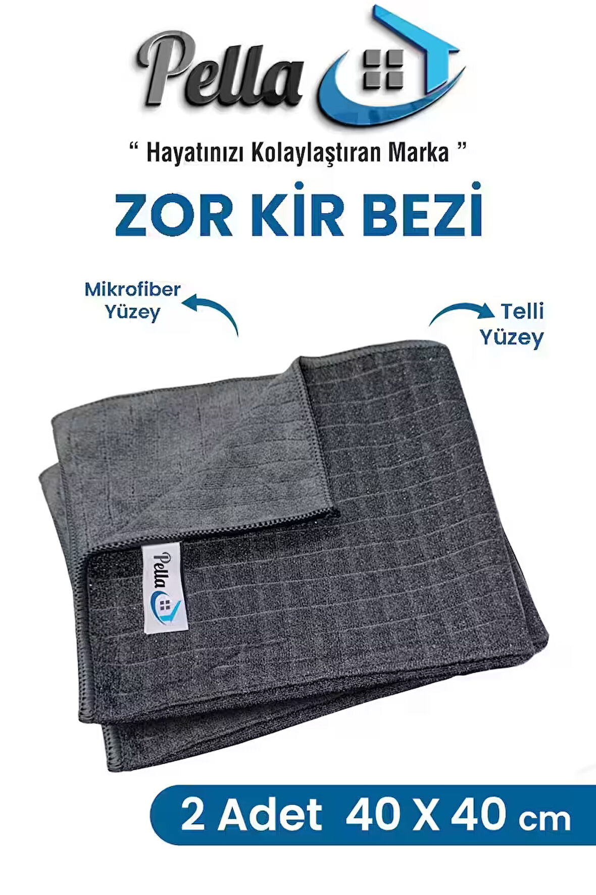 Pella Zor Kir Bezi/Telli-Mikrofiber Bez 40x40 cm