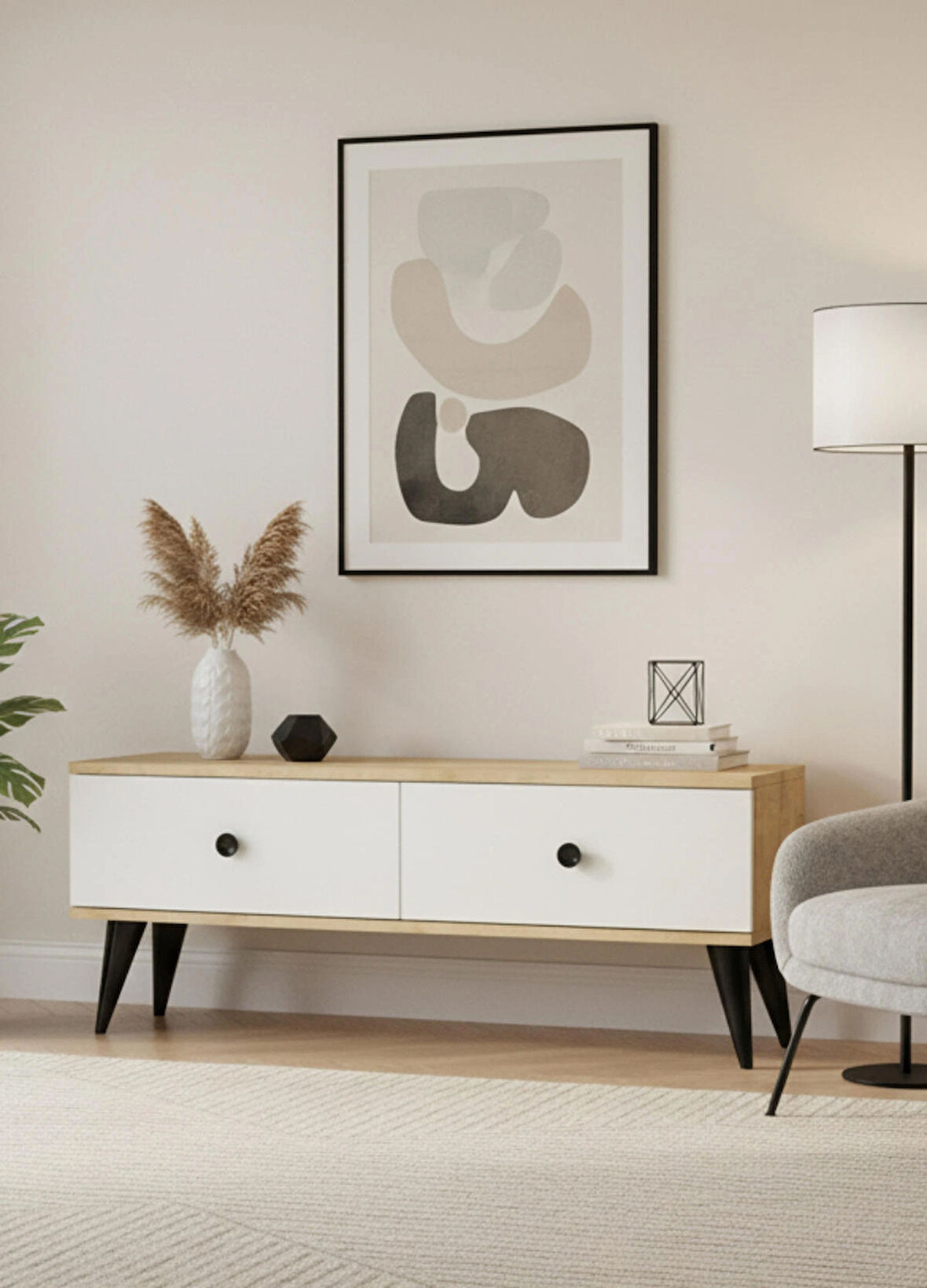 TSA1202DB - MONA TV STAND SAFİRMEŞE-BEYAZ 120CM