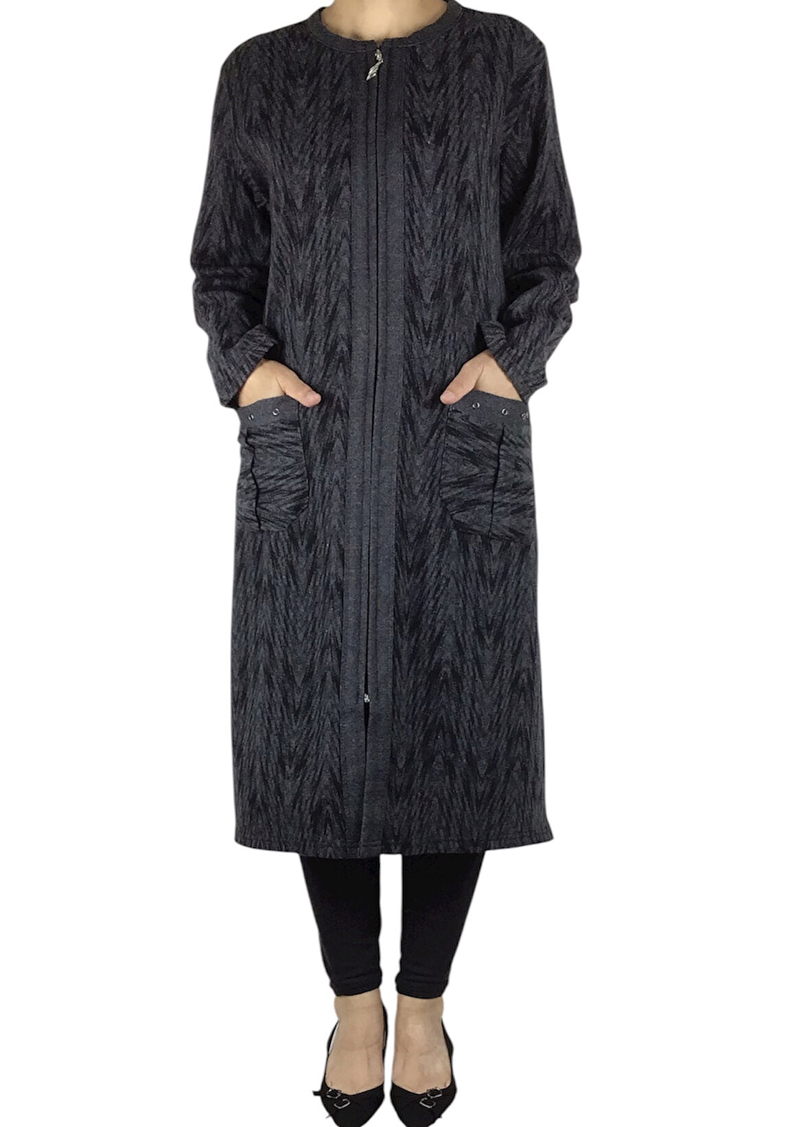 KADIN ÖNÜ FERMUARLI ÜSTTEN CEPLİ KALIN KAP