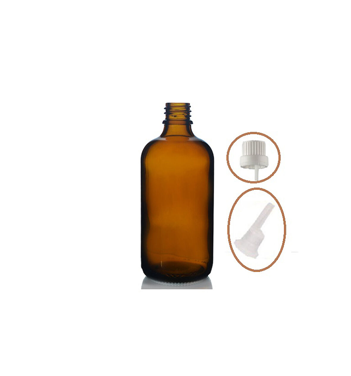 50ml kahverengi cam içten damlalıklı şişe beyaz kapak, 24 adet, damlalıklı şişe, damlatmalı şişe 
