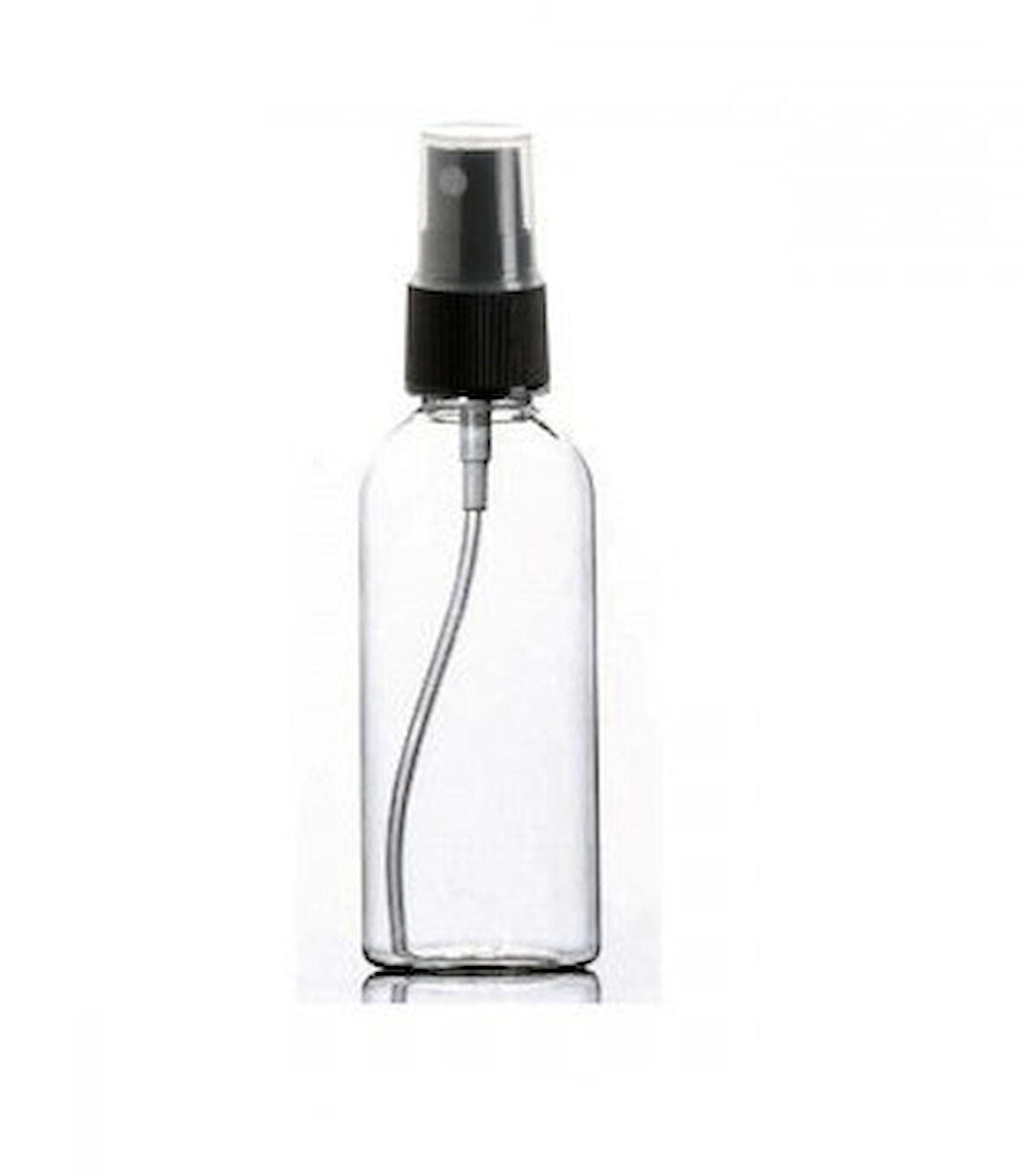50ml PE şeffaf şişe siyah sprey başlık, 12 adet, dezenfektan şişesi, plastik şişe, medikal şişe, boş şişe, parmak sprey başlık, spreyli şişe