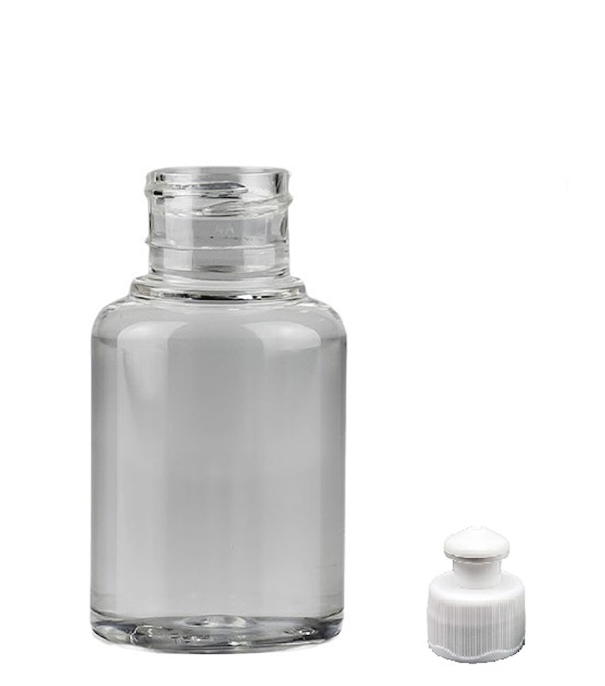 30ml şeffaf şişe puspul kapaklı, 24 adet, puspul kapaklı şişe, deterjan şişesi, plastik şişe, şeffaf şişe, sabun şişesi, duş jeli şişesi
