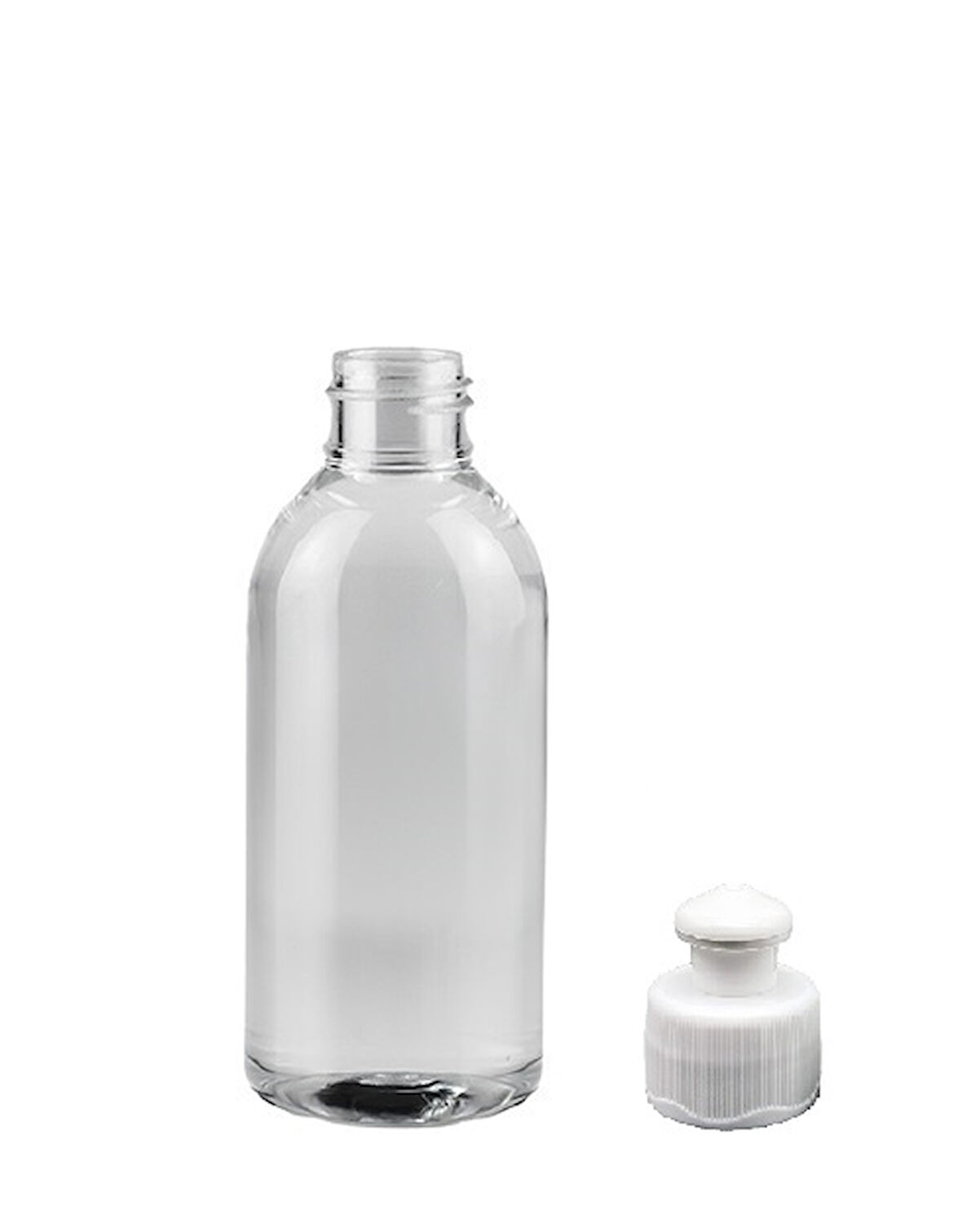 150ml şeffaf şişe puspul kapaklı, 24 adet, puspul kapaklı şişe, deterjan şişesi, plastik şişe, şeffaf şişe, sabun şişesi, duş jeli şişesi