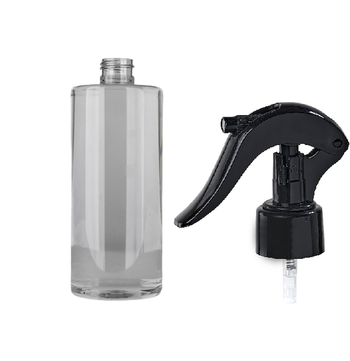 250ml şeffaf plastik triger sprey başlıklı şişe, 12 adet, sprey şişesi, triger başlıklı şişe, kozmetik şişe, sanayi tipi şişe, plastik şişe