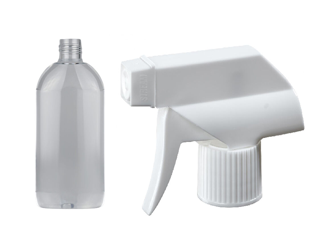 500ml şeffaf plastik triger sprey başlıklı şişe, 12 adet, sprey şişesi, triger başlıklı şişe, kozmetik şişe, sanayi tipi şişe, plastik şişe