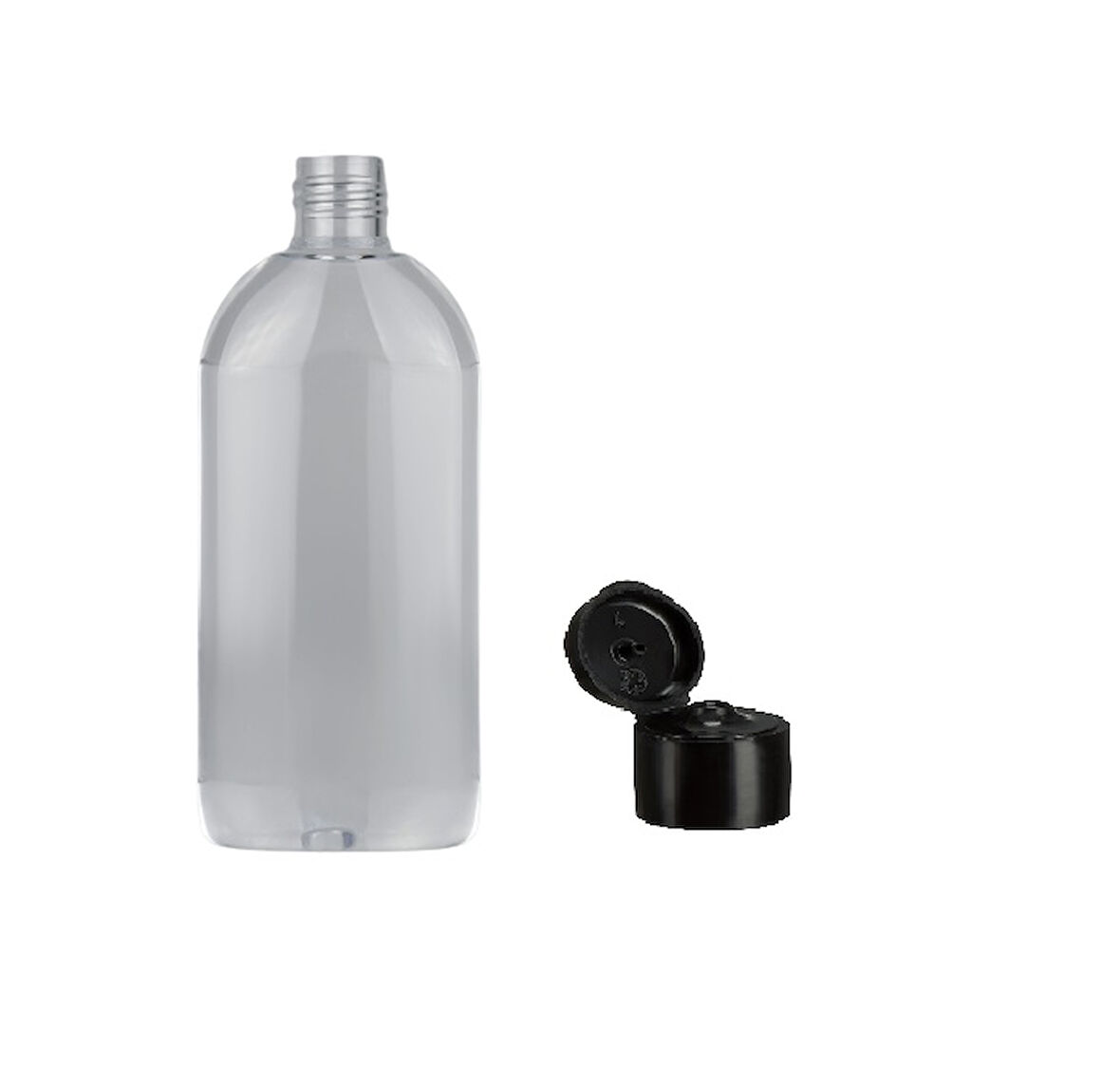 500ml şefaf plastik fliptop kapak şişe, 24 adet, açmalı kapak şişe, dezenfektan şişesi,sabun şişesi, kozmetik şişe