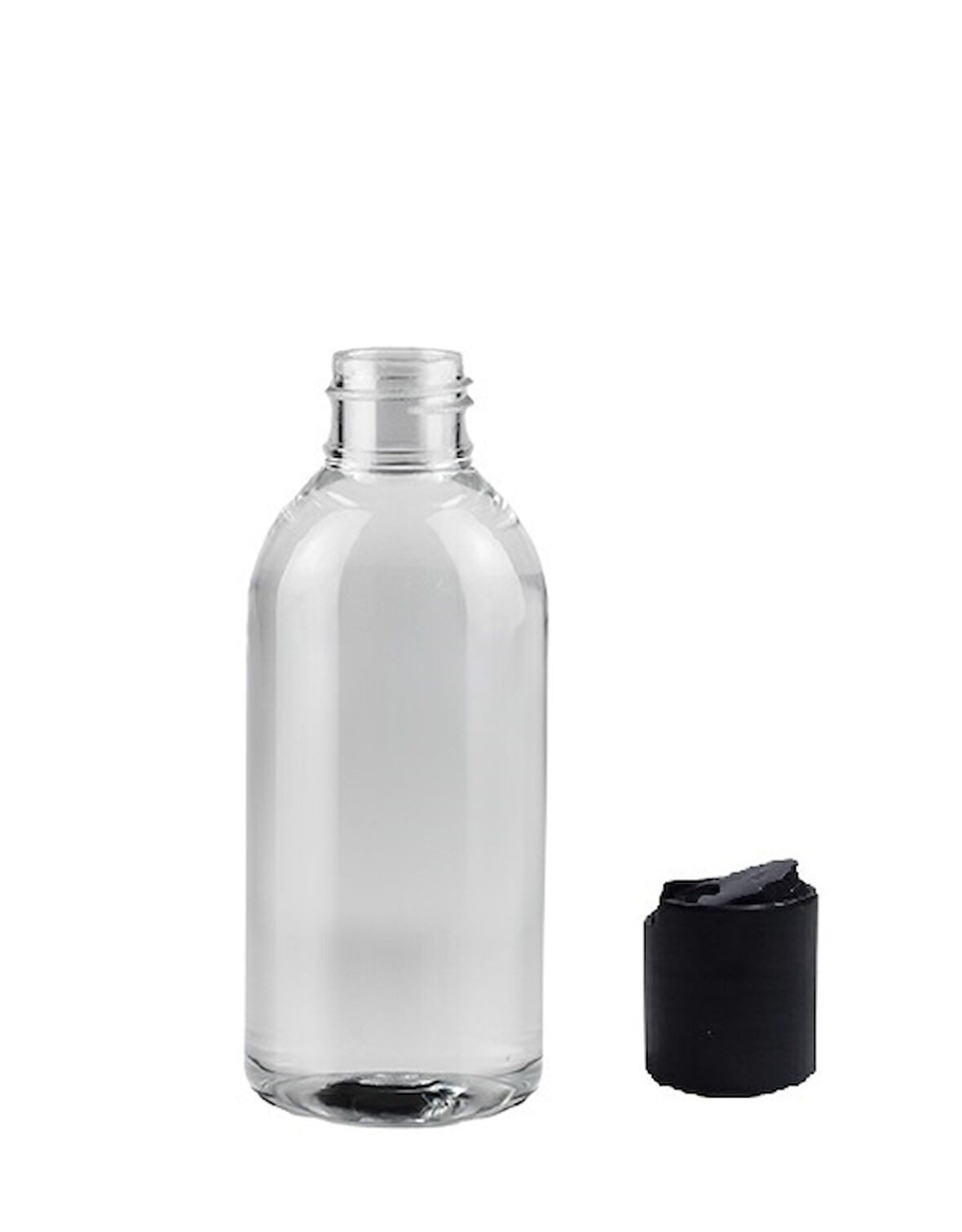 100ml pet şeffaf şişe disctop kapak, 24 adet, dezenfektan şişesi, kozmetik şişe, şampuan şişesi, plastik şişe, aroma şişesi