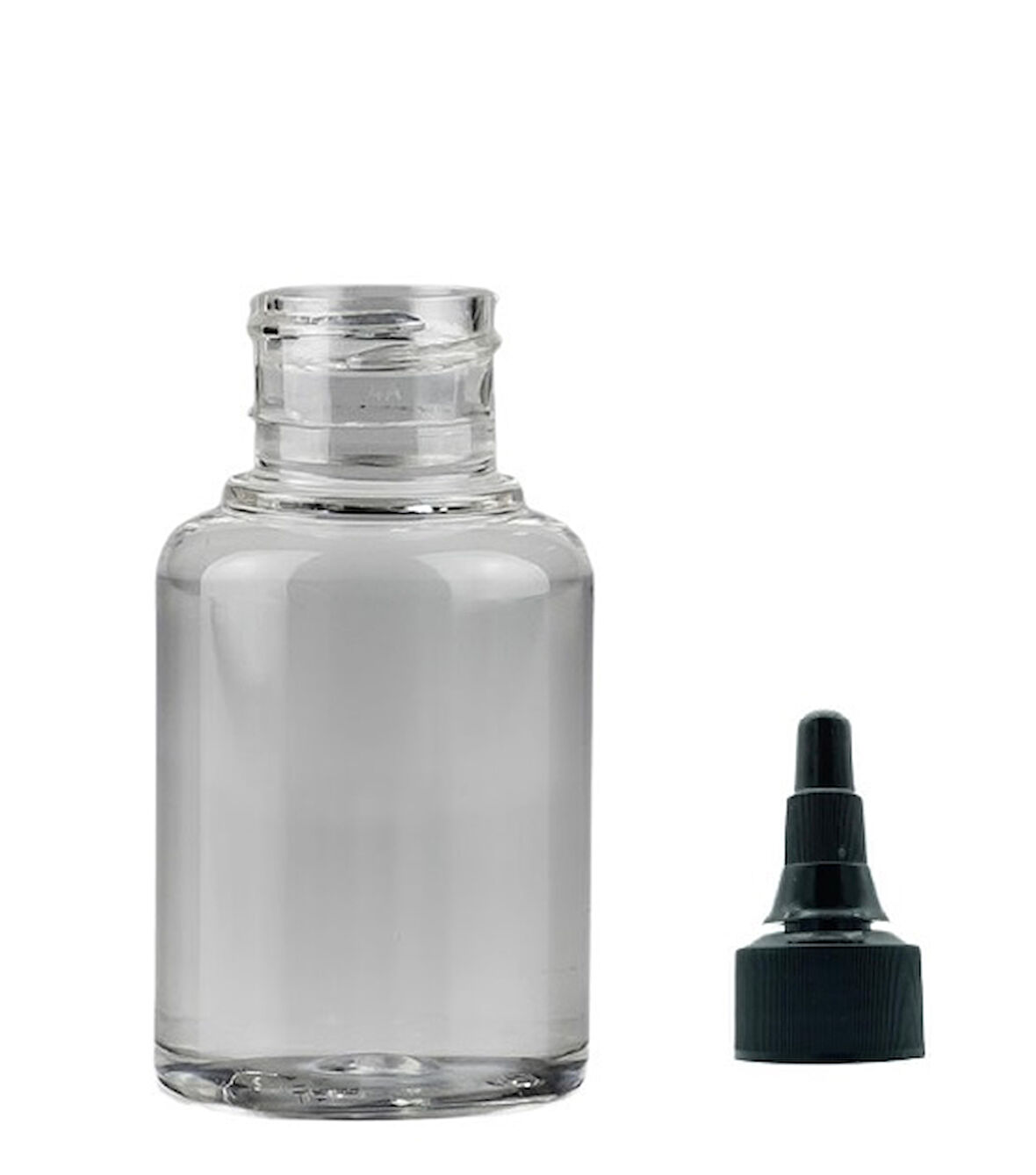 60ml şeffaf plastik asansör kapaklı şişe, 12 adet, serum şişesi, tonik şişesi, asansör kapaklı şişe, sos şişesi, medikal şişe 