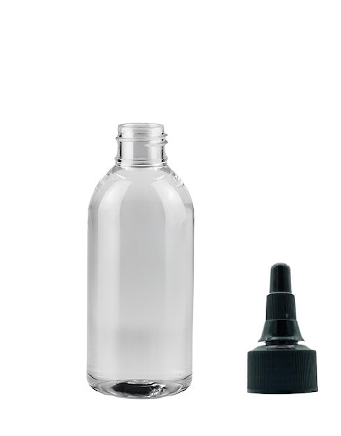 150ml şeffaf plastik asansör kapaklı şişe, 24 adet, serum şişesi, tonik şişesi, asansör kapaklı şişe, sos şişesi, medikal şişe 