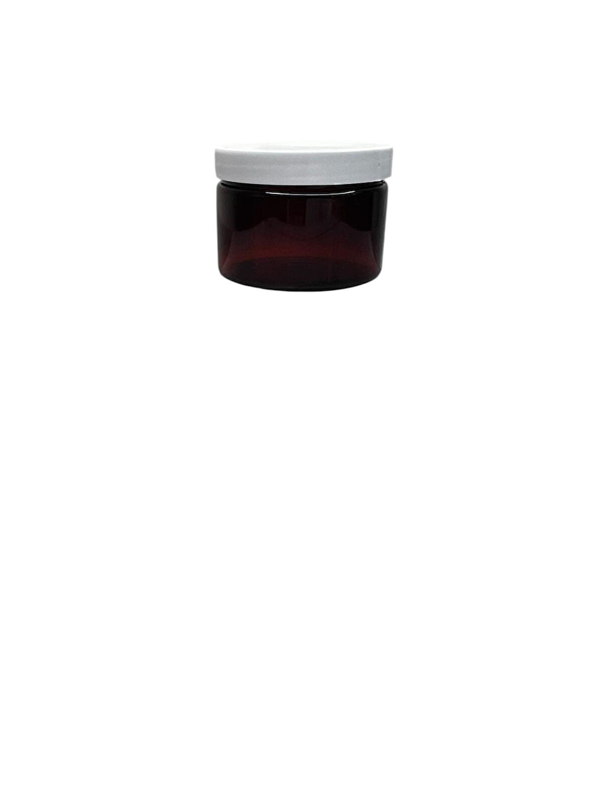 150ml kahverengi akrilik plastik krem kavanozu beyaz kapaklı, 24 adet, krem kavanozu, kozmetik kavanoz, plastik kavanoz
